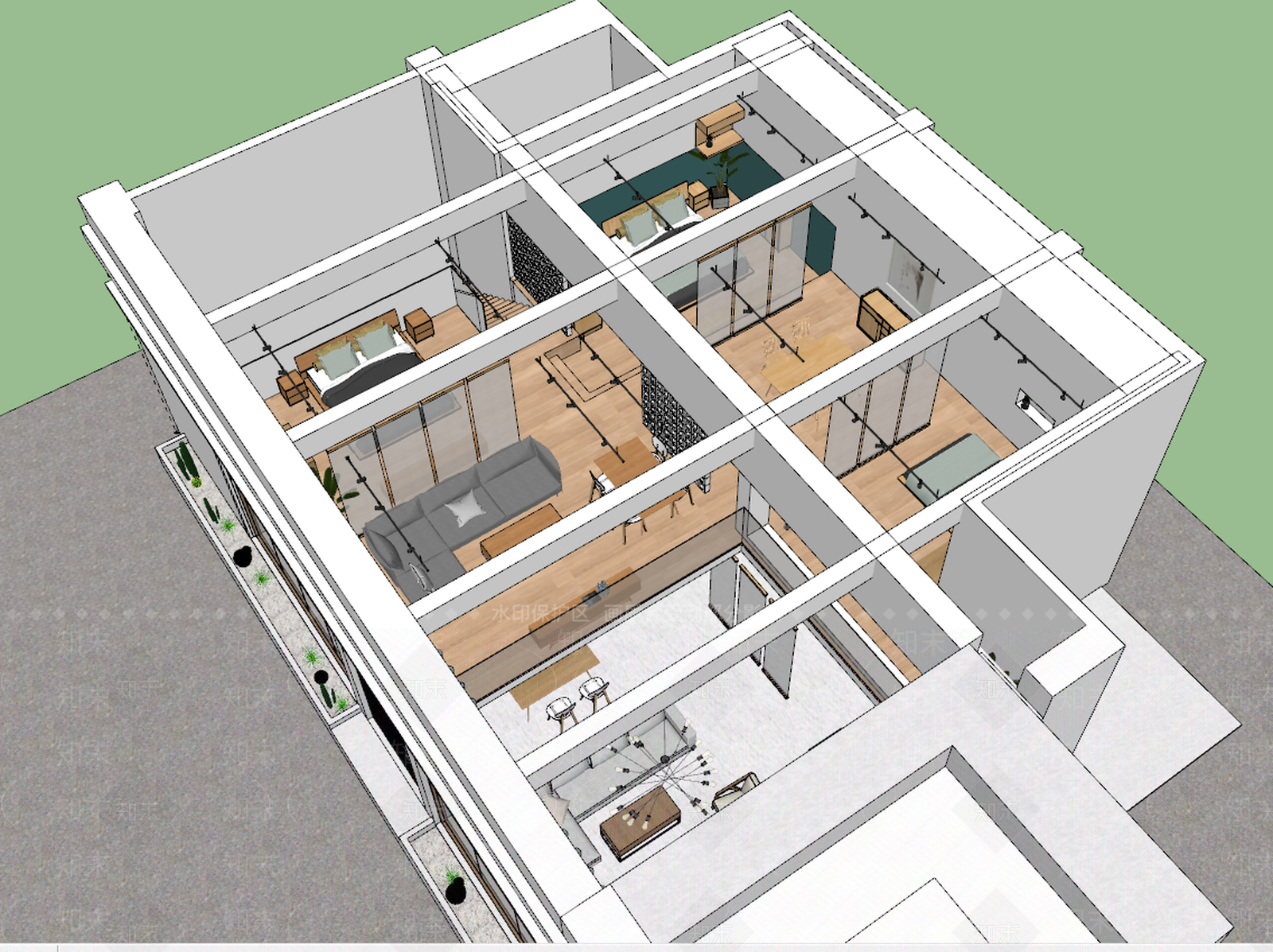 北欧家具展厅SU模型下载【ID:281687977】