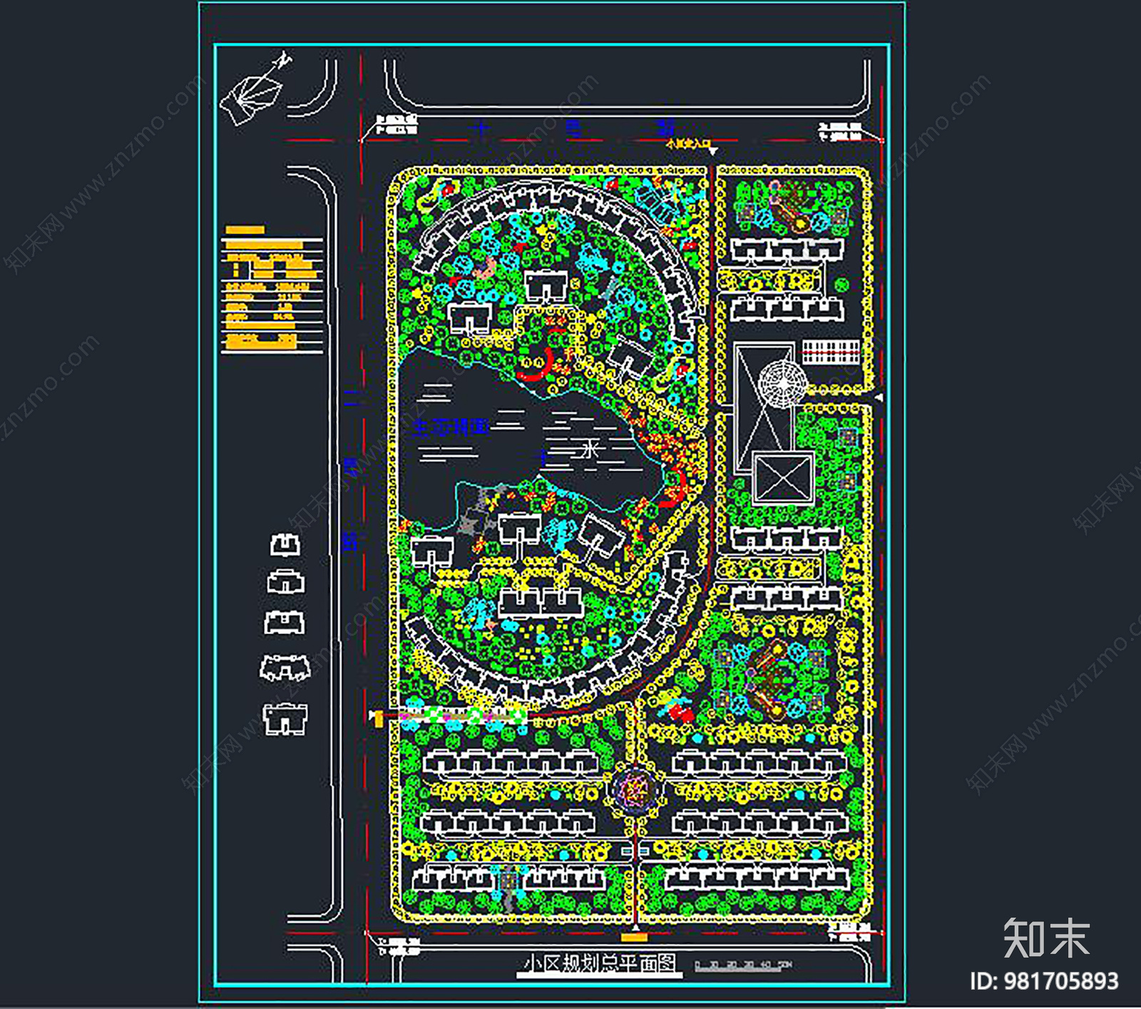 小区规划cad施工图下载【ID:981705893】