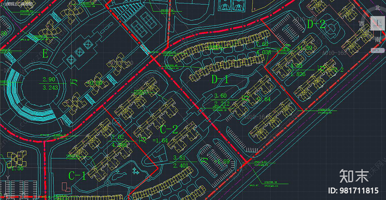 广东某居住区规划图cad施工图下载【ID:981711815】