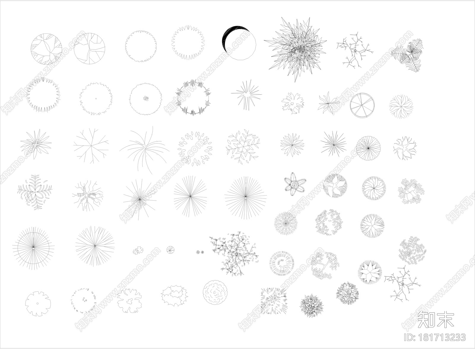 景观植物cad施工图下载【ID:181713233】