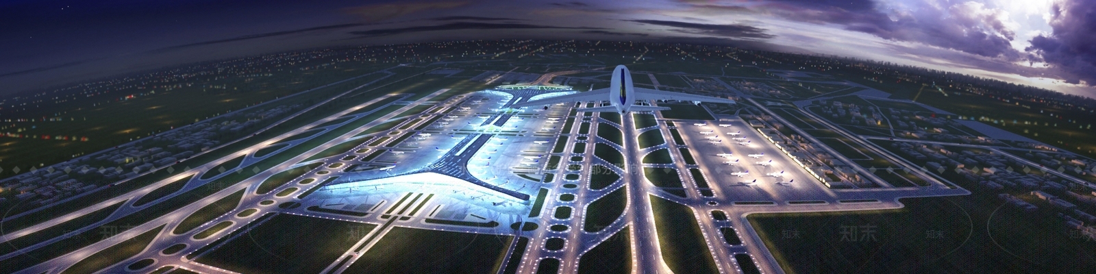 现代机场鸟瞰规划3D模型下载【ID:581716458】