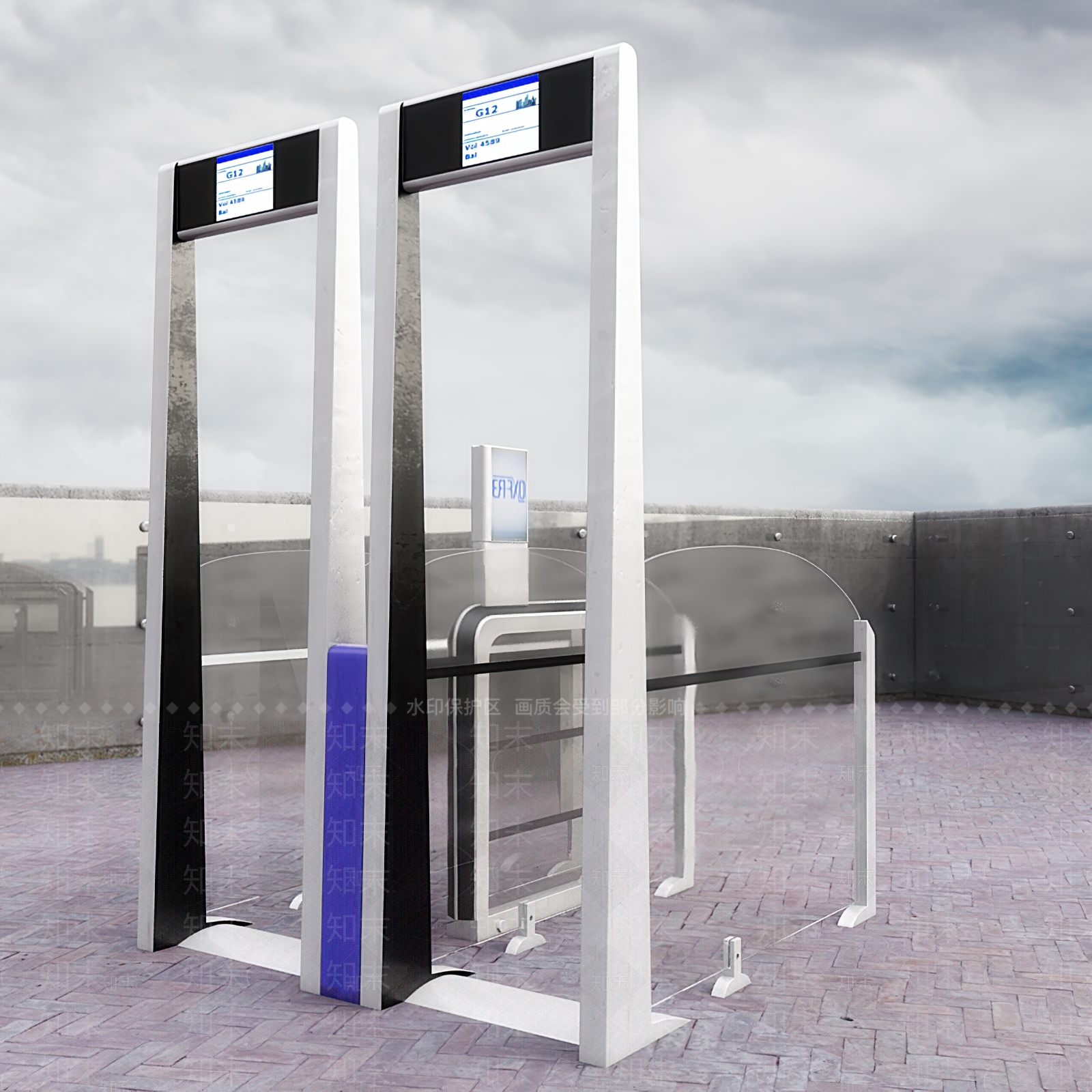 现代安检门3D模型下载【ID:381731566】