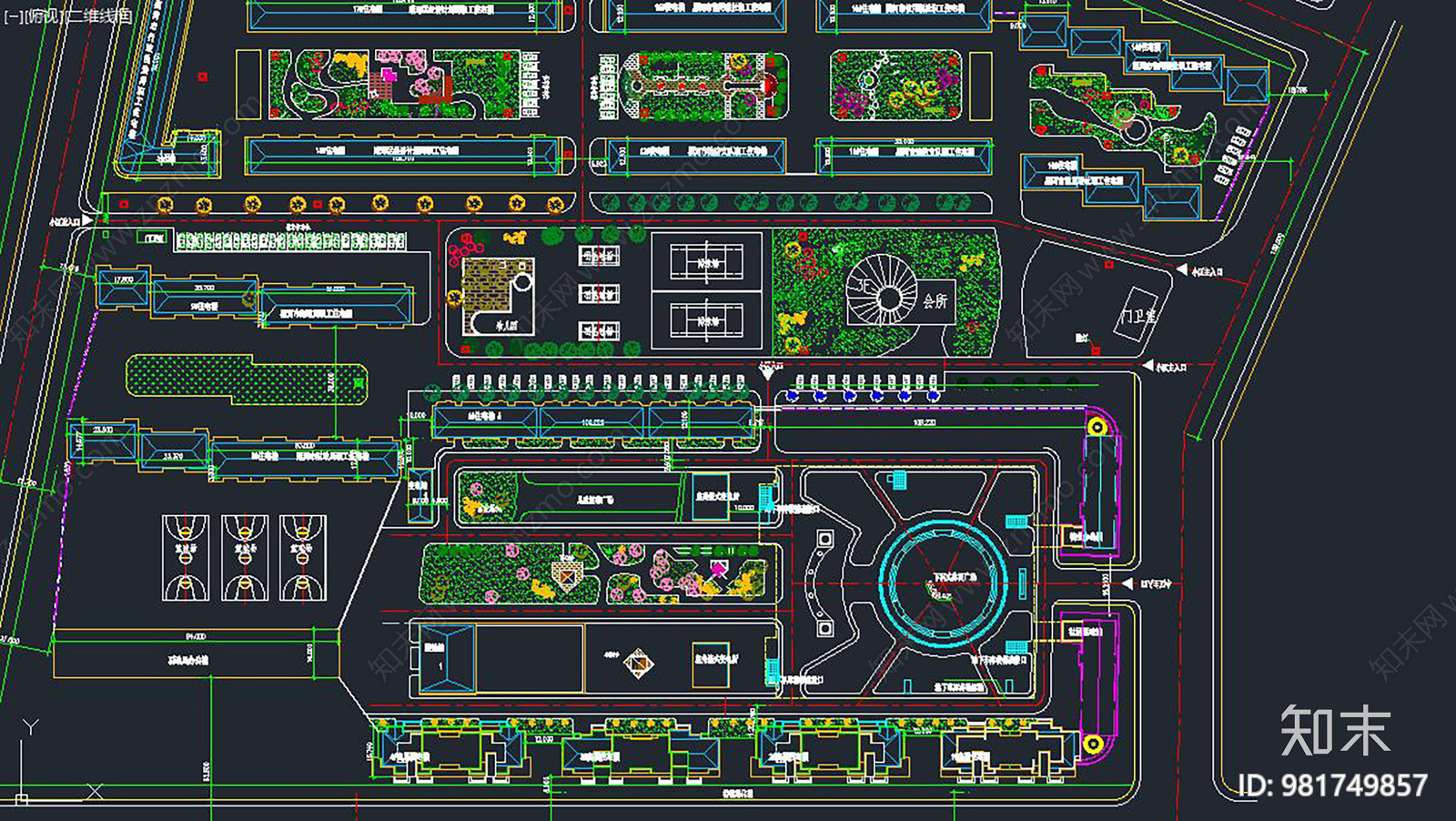 黑河世纪花园小区总平面图施工图下载【id:981749857】_知末案例馆