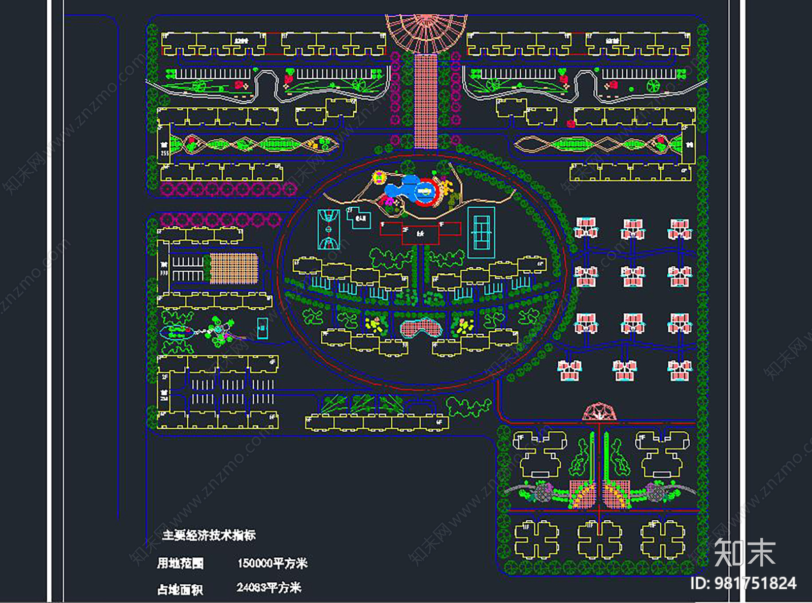 湖北某小区规划图cad施工图下载【ID:981751824】