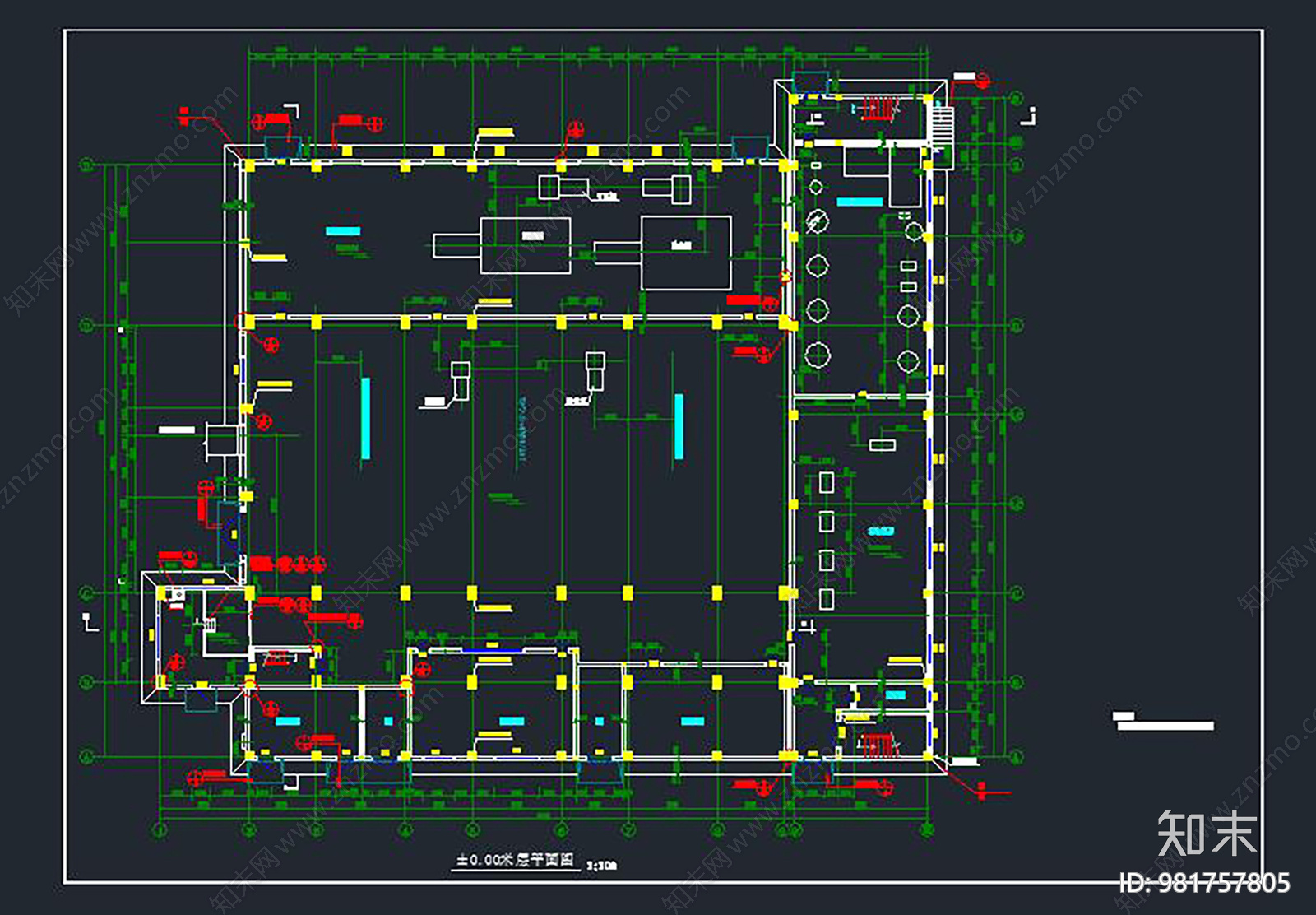 集中供热站建筑总图cad施工图下载【ID:981757805】