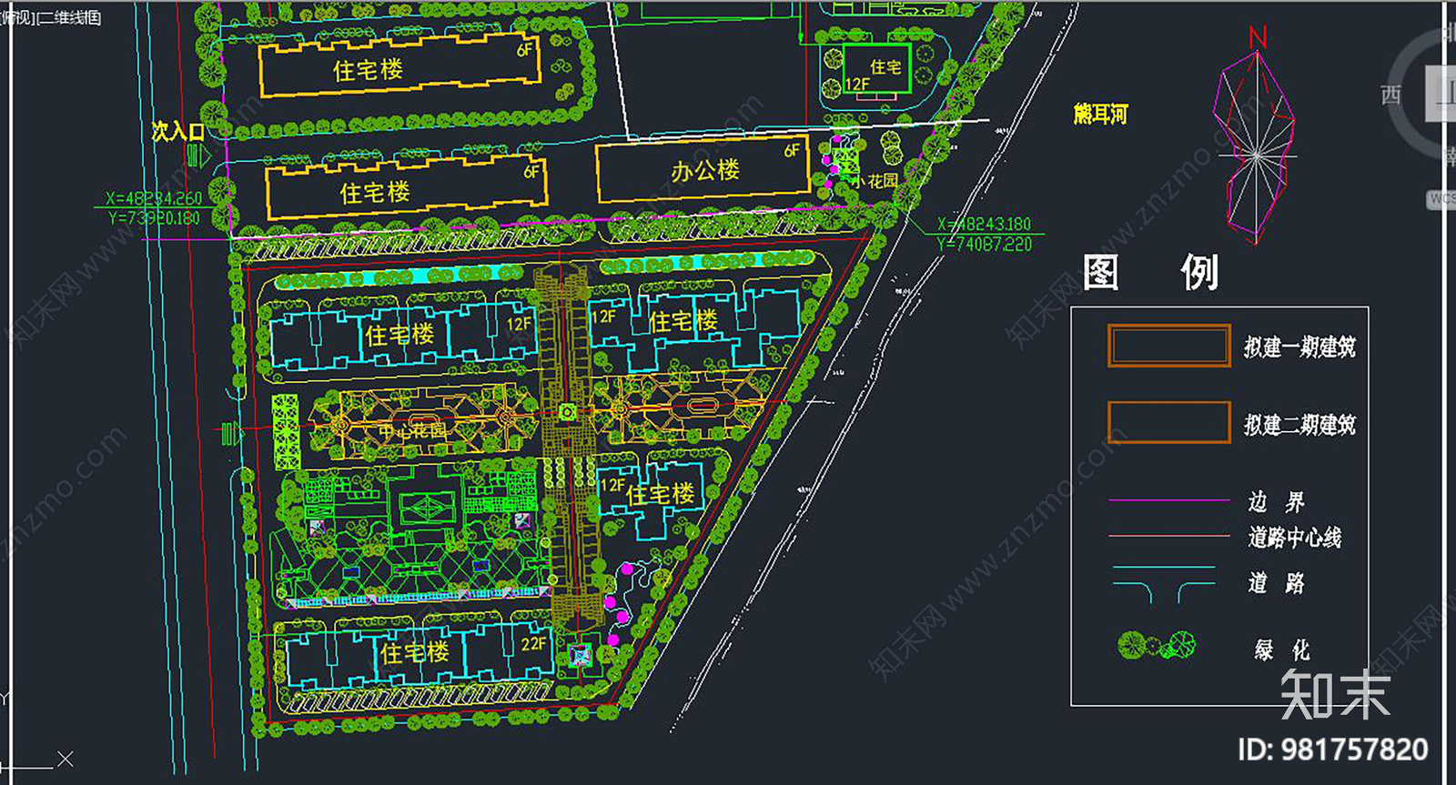 干休所小区规划cad施工图下载【ID:981757820】