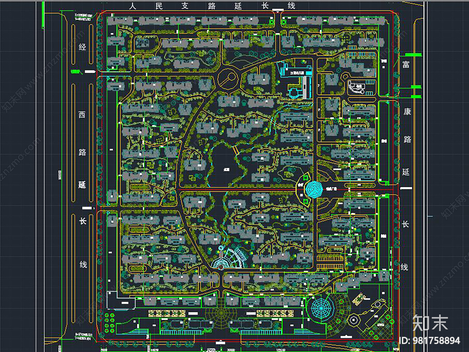 小区规划设计施工图下载【ID:981758894】