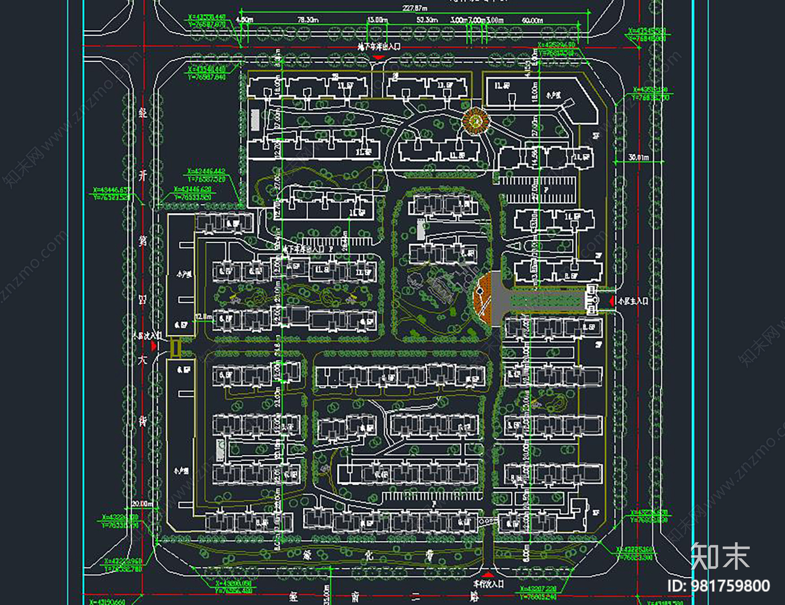 经南二路小区规划cad施工图下载【ID:981759800】
