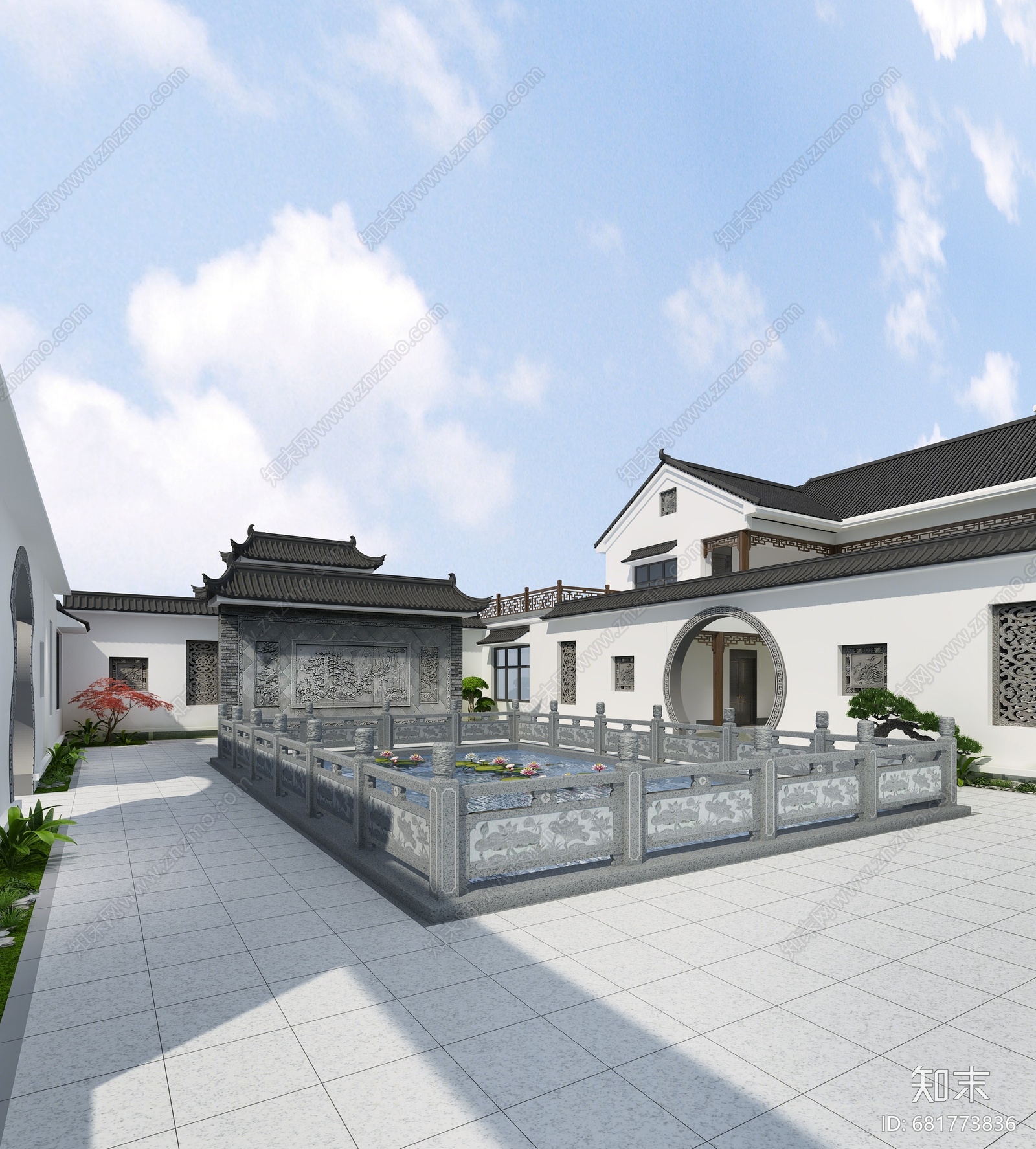 戶外 古建 四合院 古建vr中式四合院3d模型下載 id: 681773836 複製