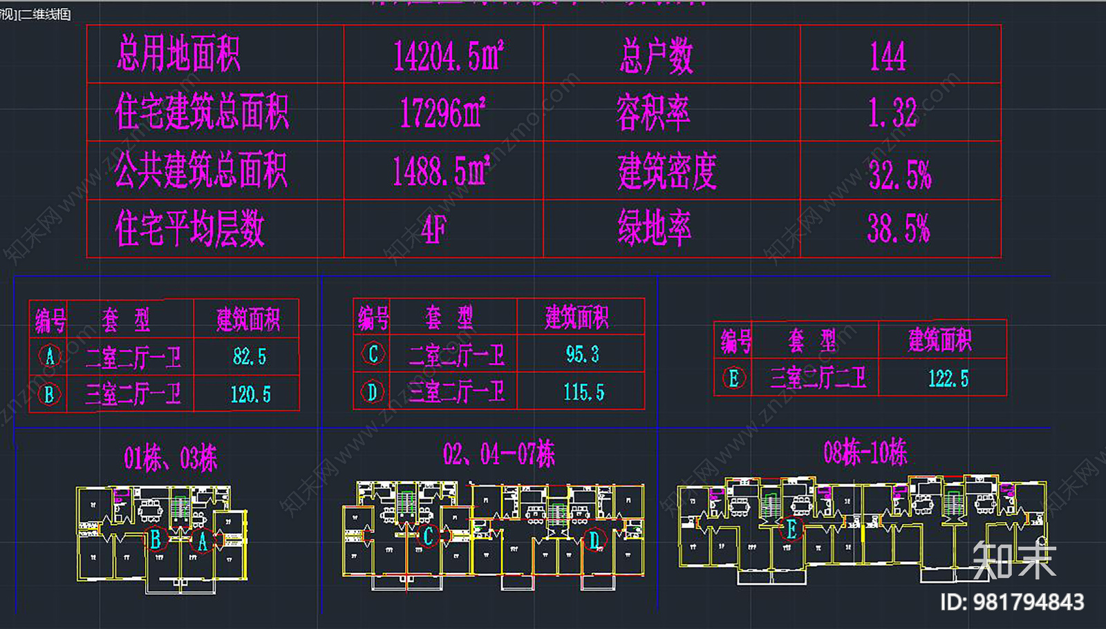 居住区规划方案cad施工图下载【ID:981794843】