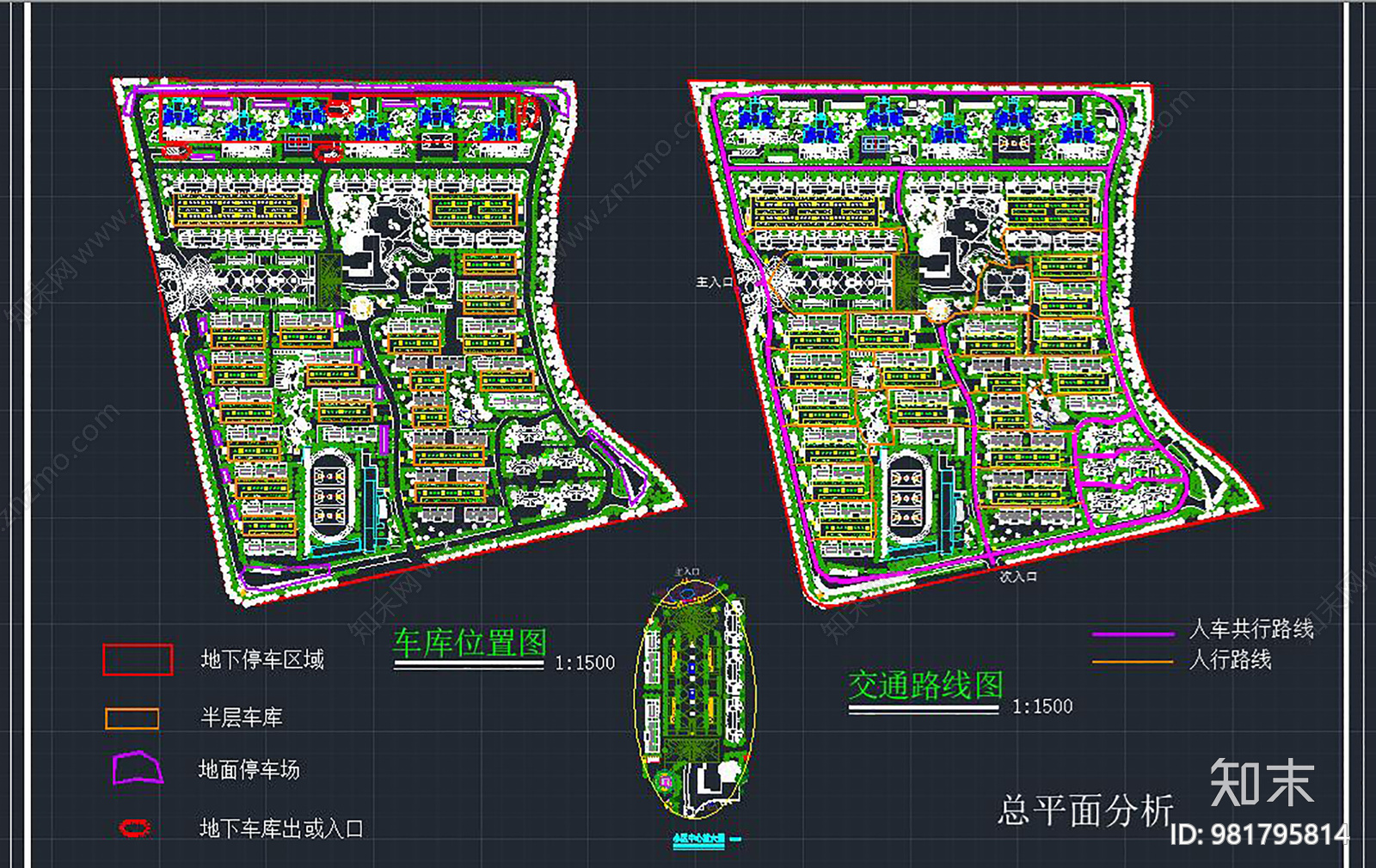 居住小区地形规划图施工图下载【ID:981795814】