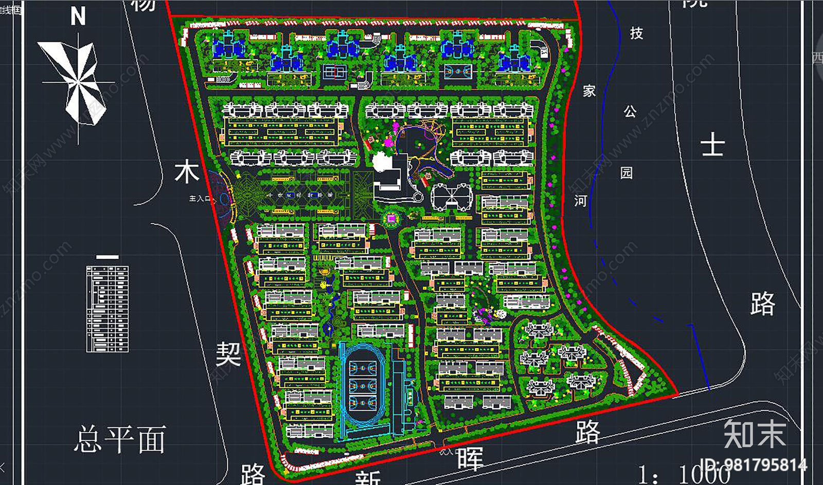 居住小区地形规划图施工图下载【ID:981795814】