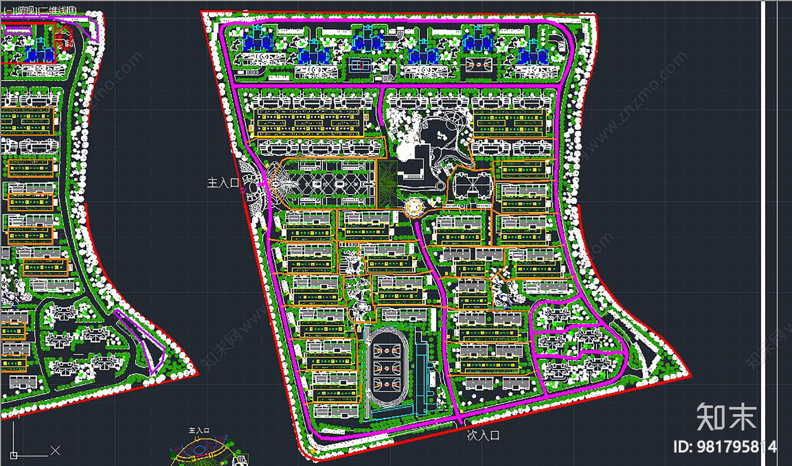 居住小区地形规划图施工图下载【ID:981795814】