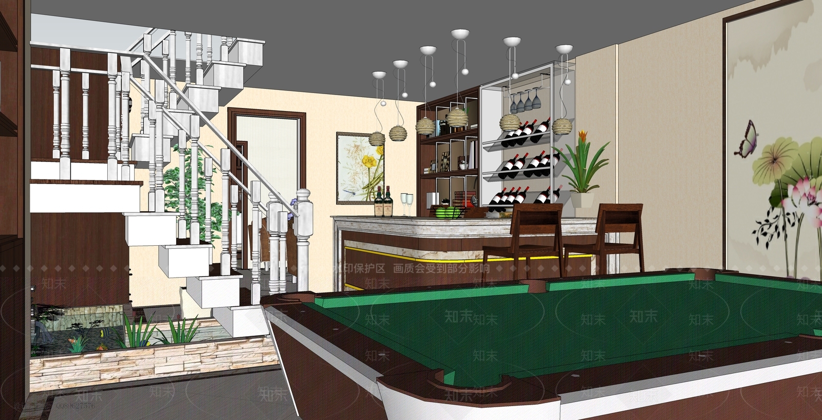中式地下室SU模型下载【ID:581797951】
