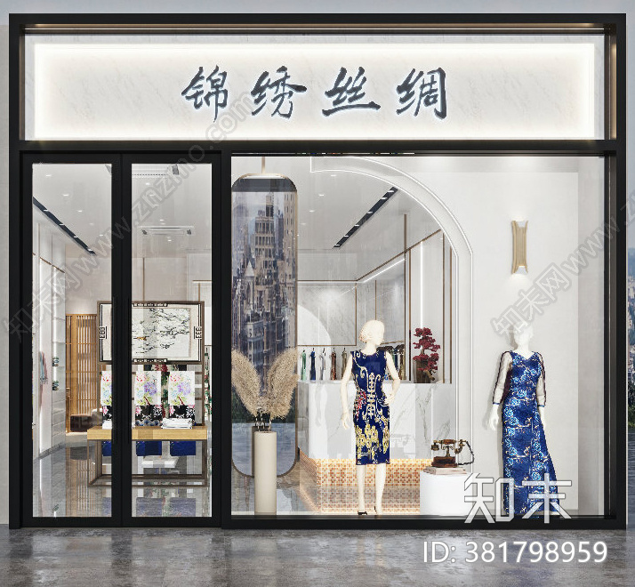 旗袍店cad施工图下载【ID:381798959】