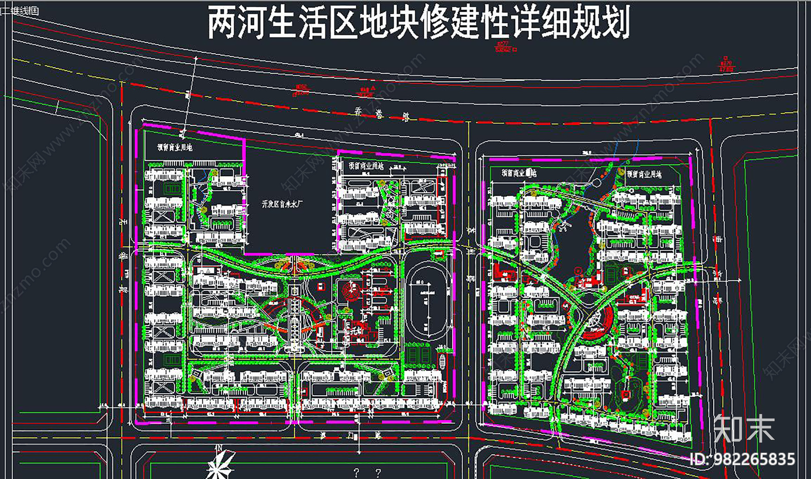 住宅小区规划cad施工图下载【ID:982265835】