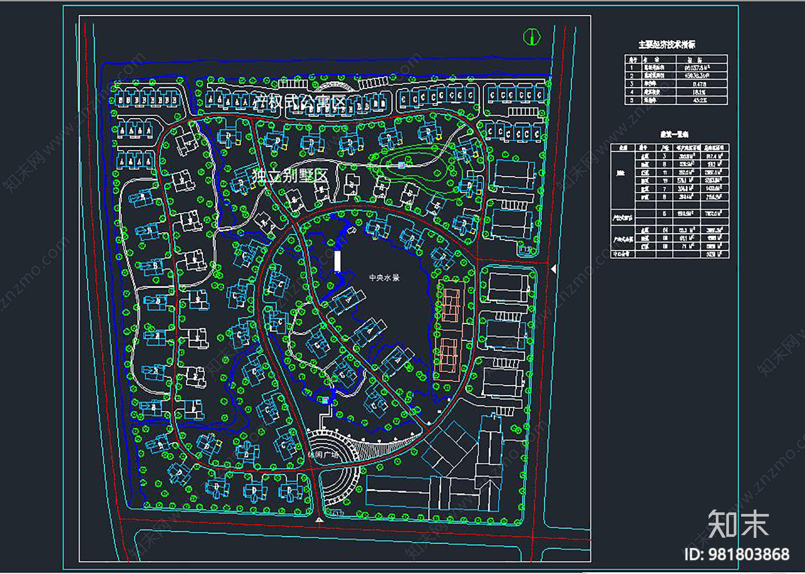 某别墅小区的总体规划图施工图下载【ID:981803868】