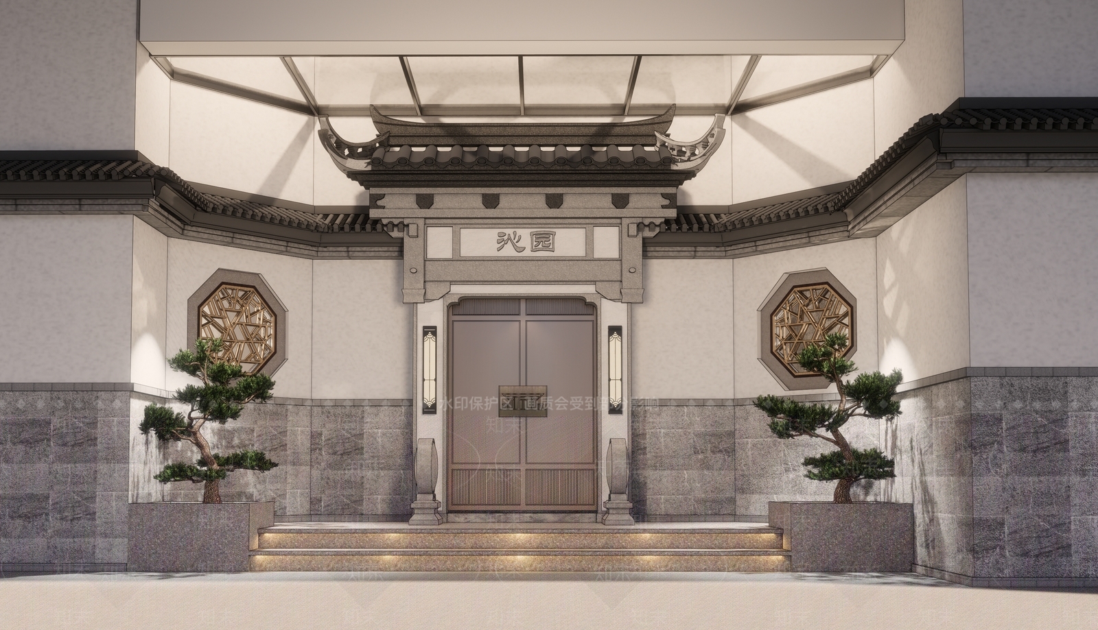 中式四合院SU模型下载【ID:382498214】