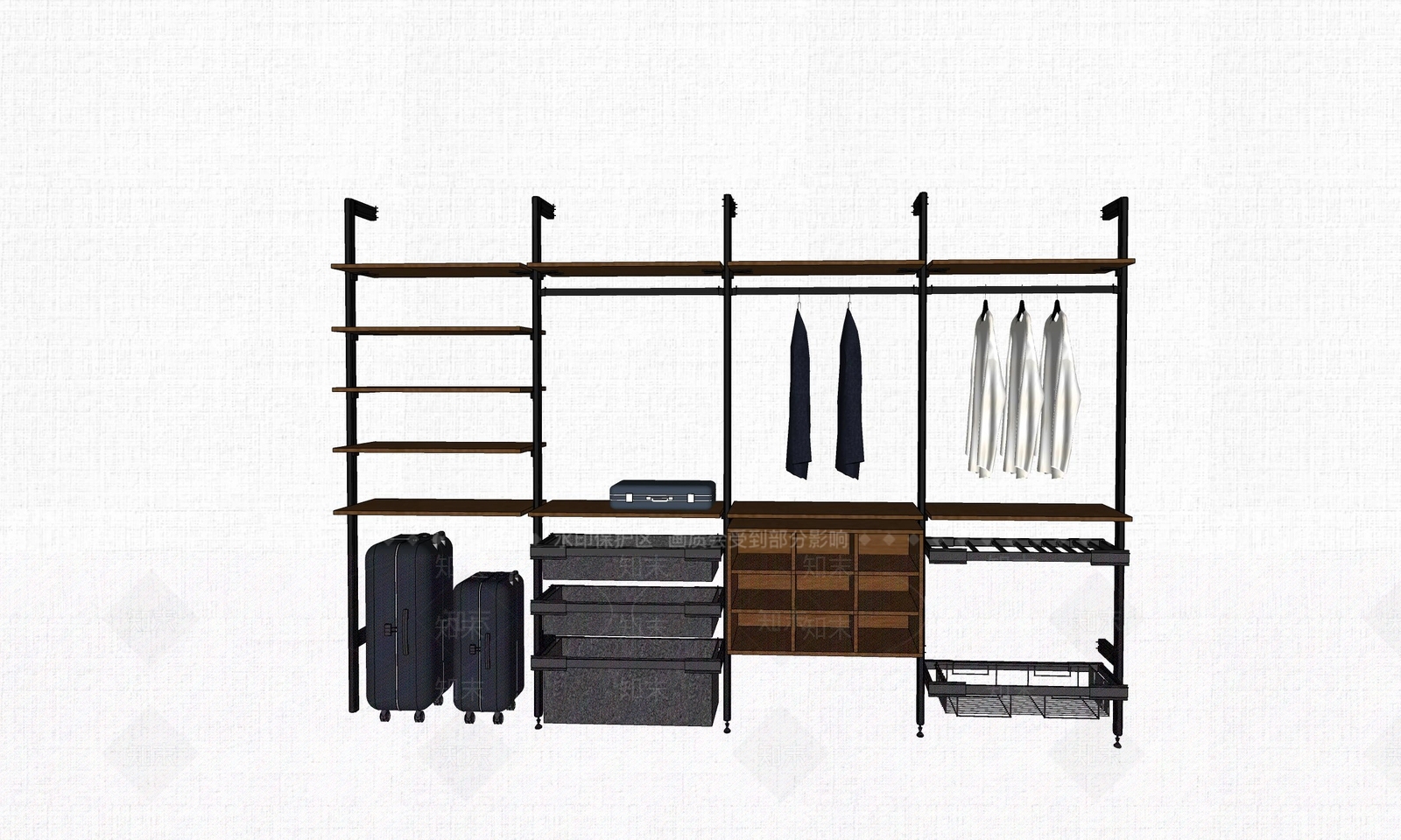 现代风格衣柜SU模型下载【ID:381826003】