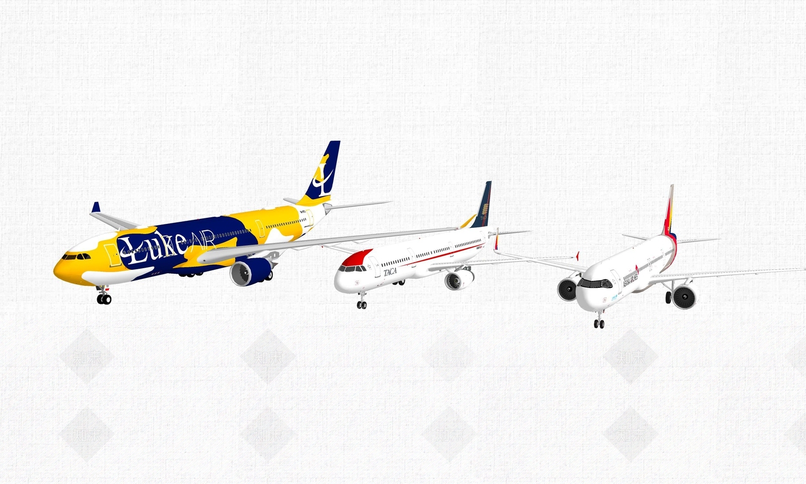 现代风格航空SU模型下载【ID:881829560】