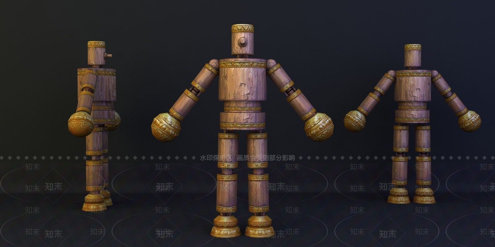 现代木头人3D模型下载【ID:381854494】