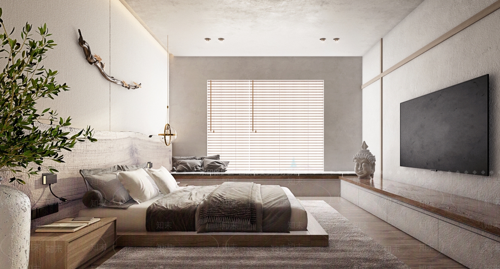 现代名宿卧室3D模型下载【ID:981877602】