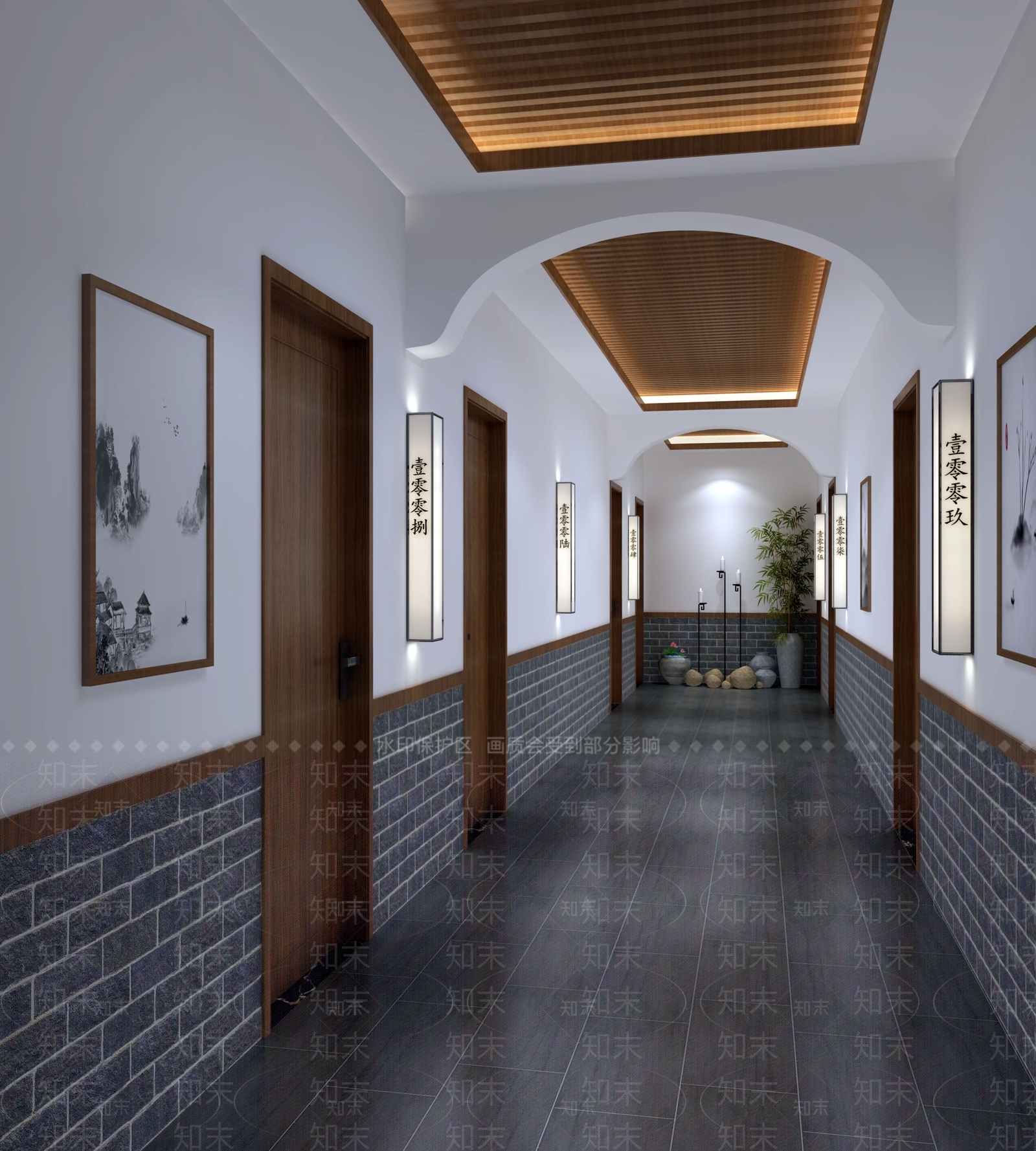 新中式民宿3D模型下载【ID:982285630】