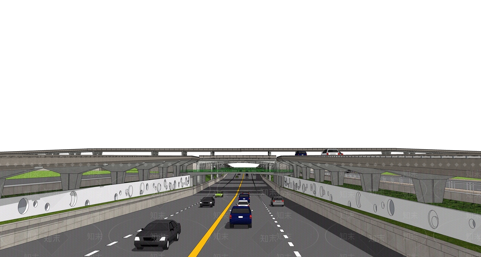 现代道路SU模型下载【ID:381878485】