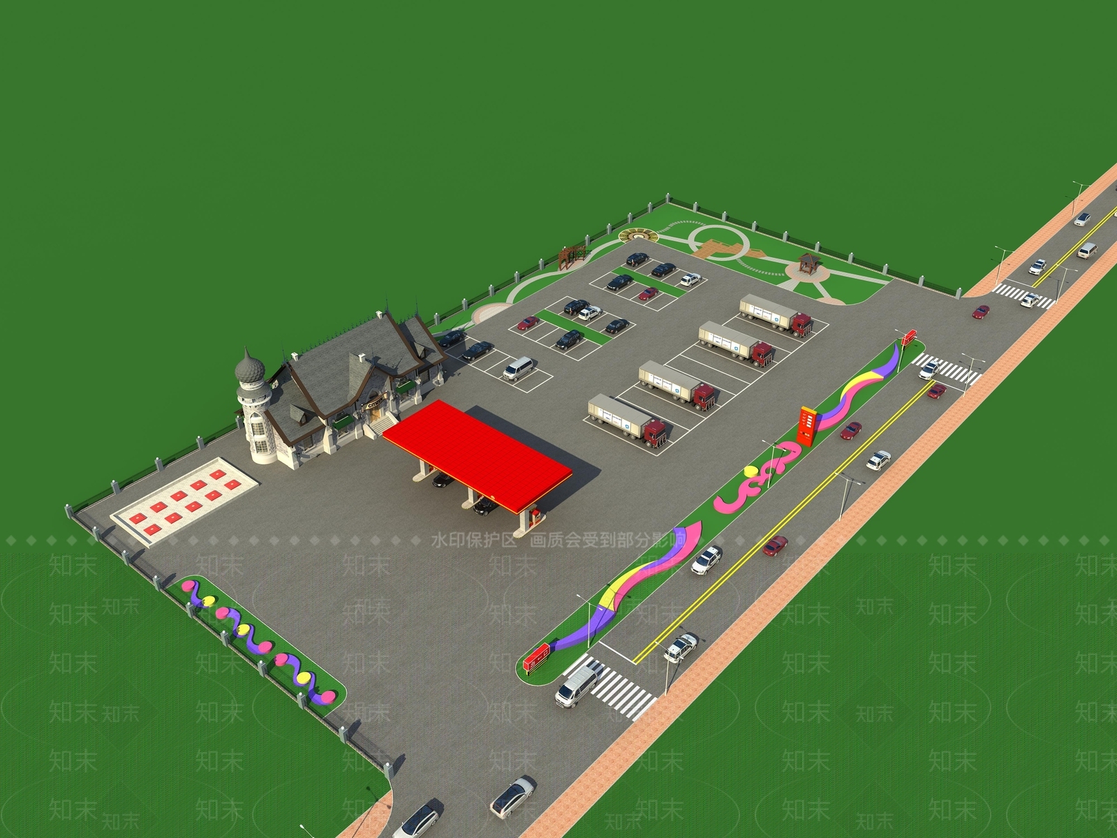 现代停车场3D模型下载【ID:581897967】