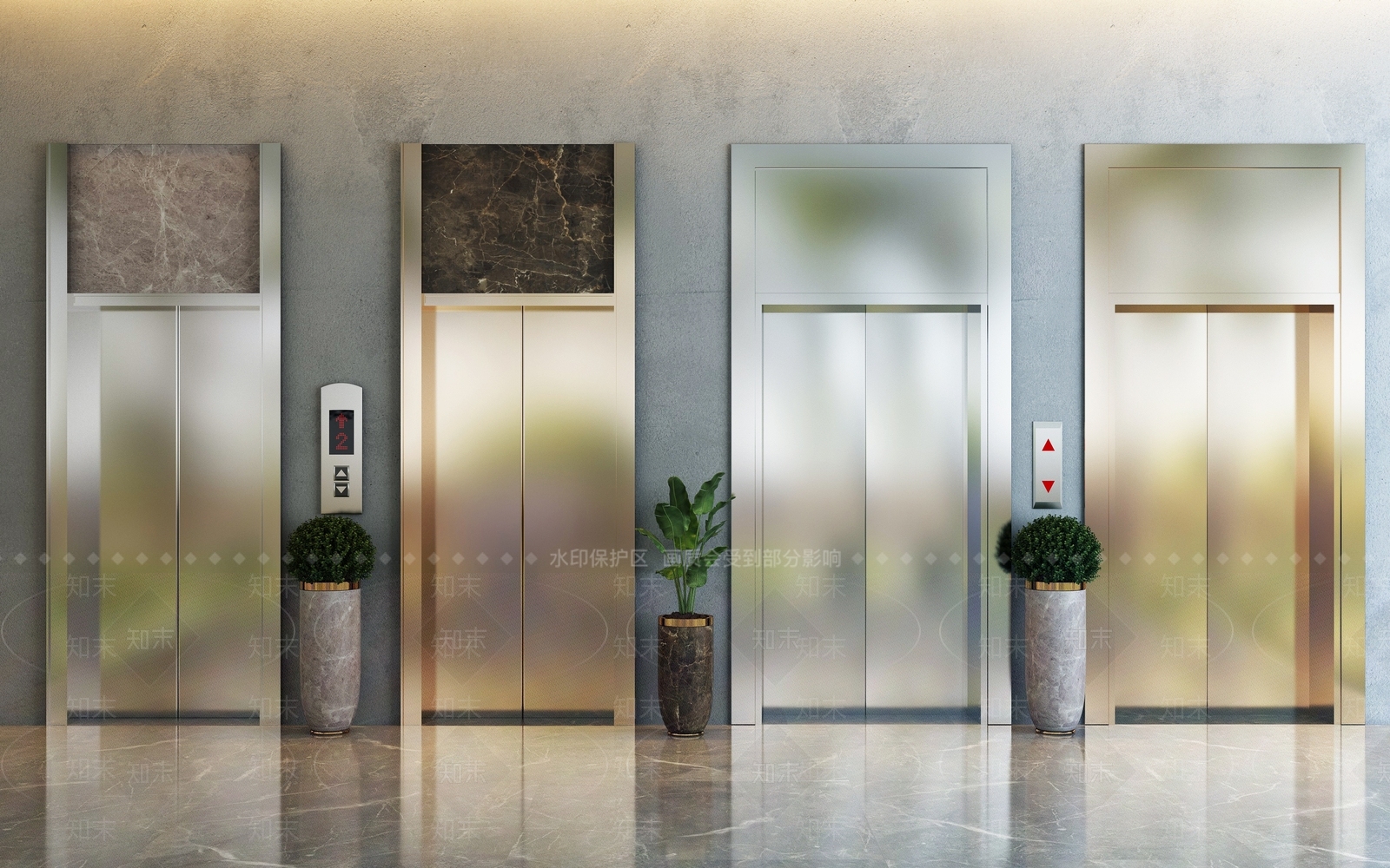 现代电梯门3D模型下载【ID:481942067】