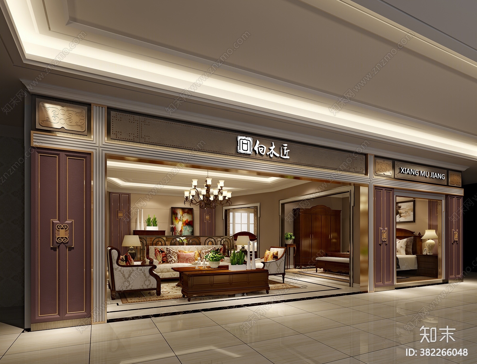 简欧家居专卖店3D模型下载【ID:382266048】