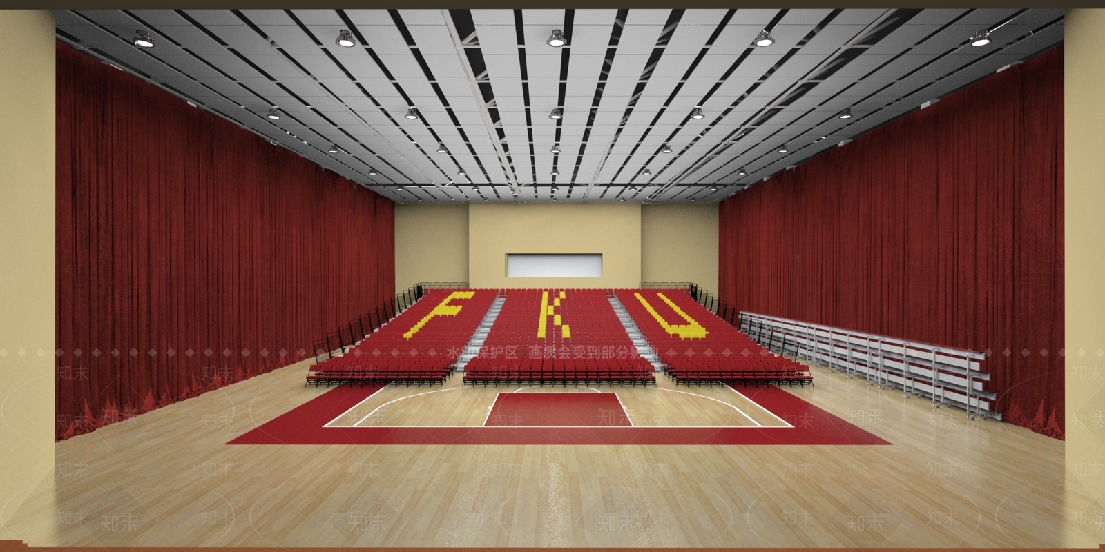 现代篮球馆3D模型下载【ID:394777872】