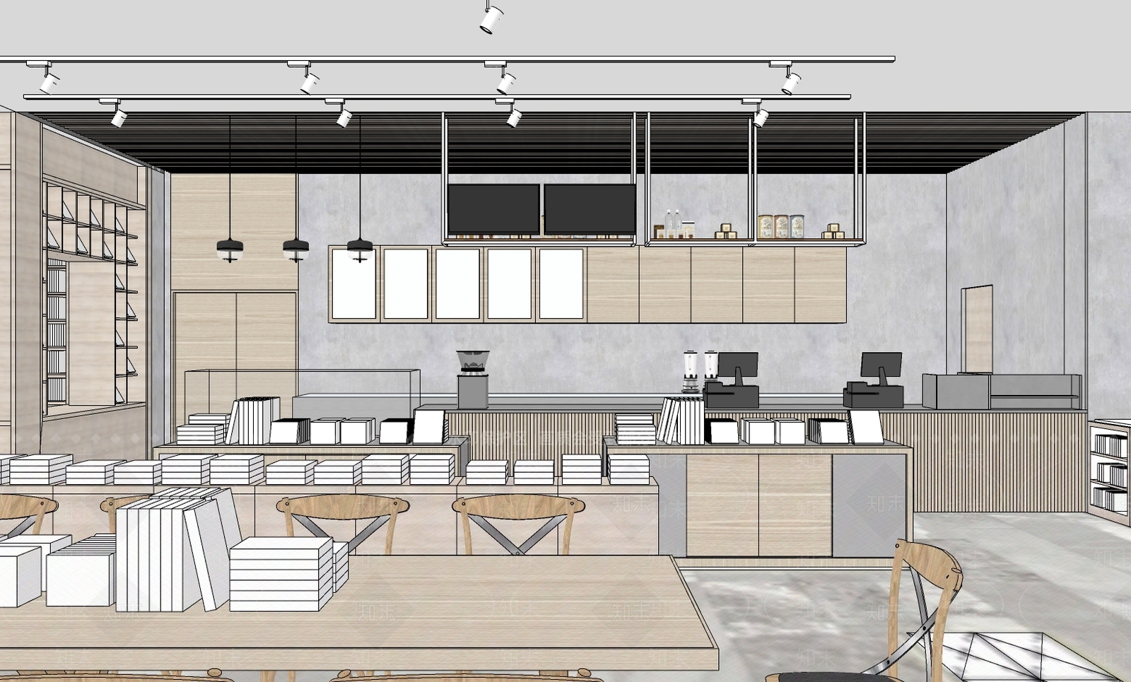 新中式书店SU模型下载【ID:681978424】