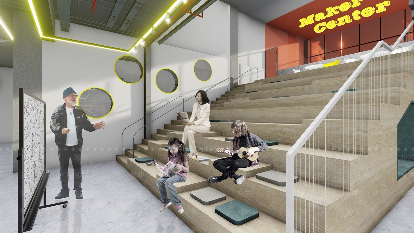 现代办公空间SU模型下载【ID:382622140】