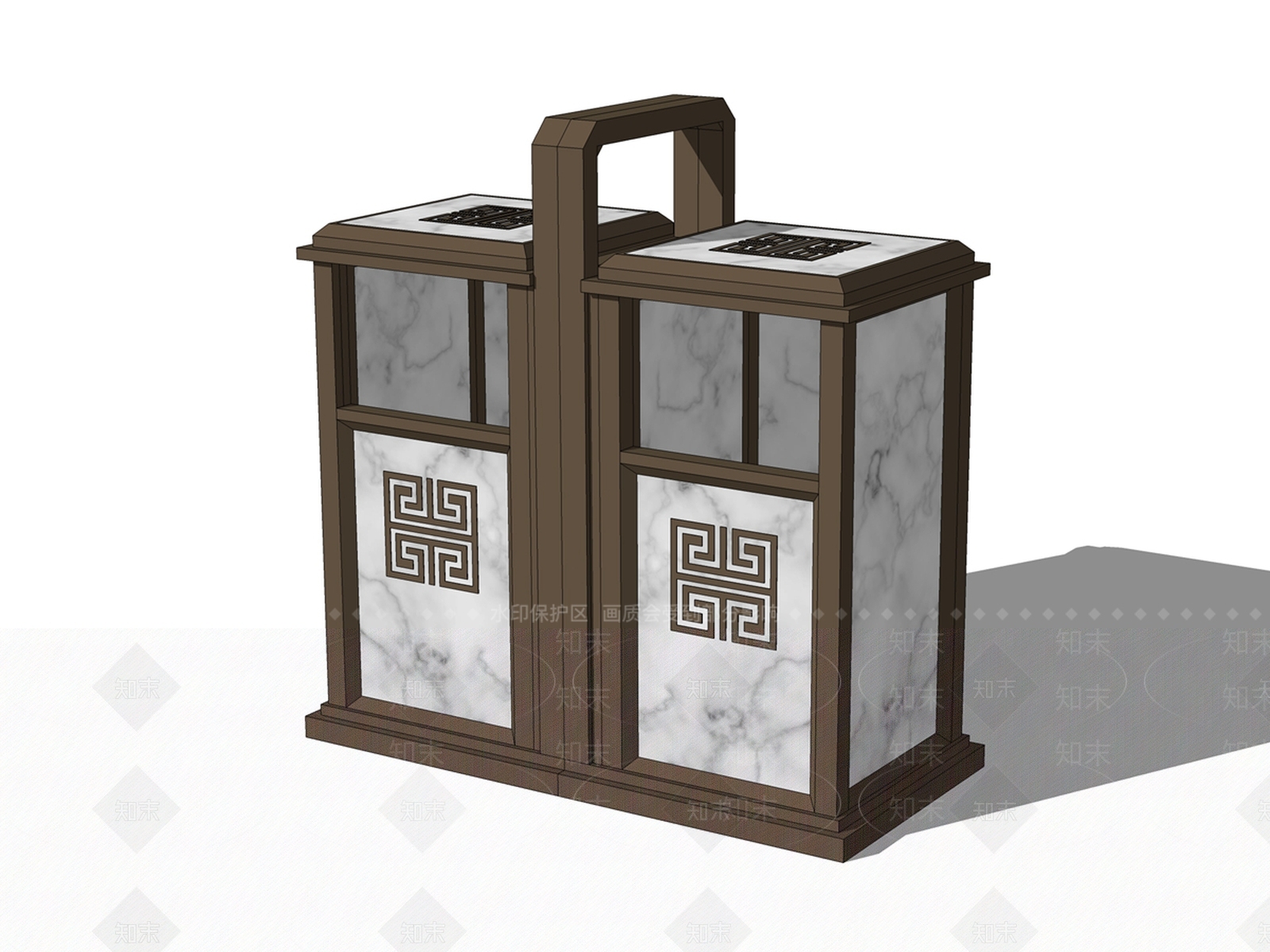新中式垃圾箱SU模型下载【ID:382010084】