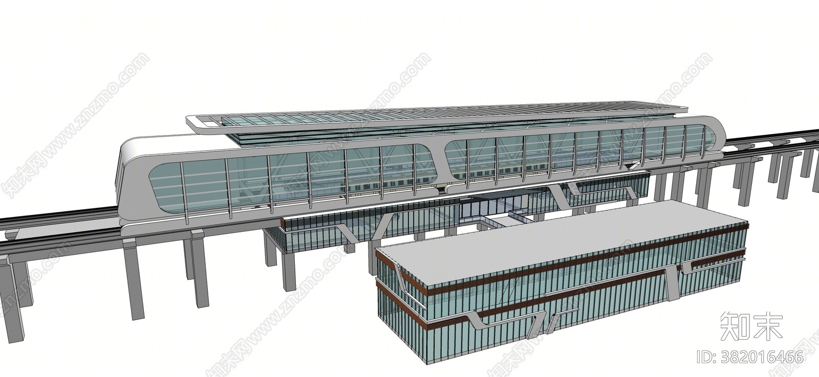 现代机场车站SU模型下载【ID:382016466】