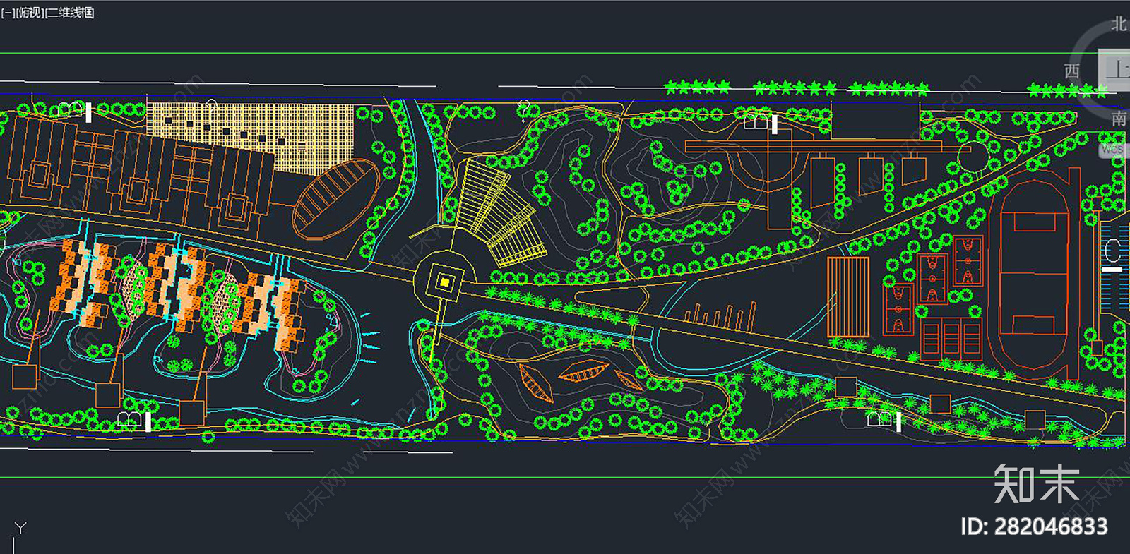 某公园规划总图cad施工图下载【ID:282046833】