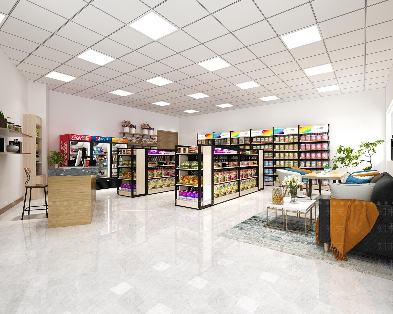 现代超市3D模型下载【ID:582050318】