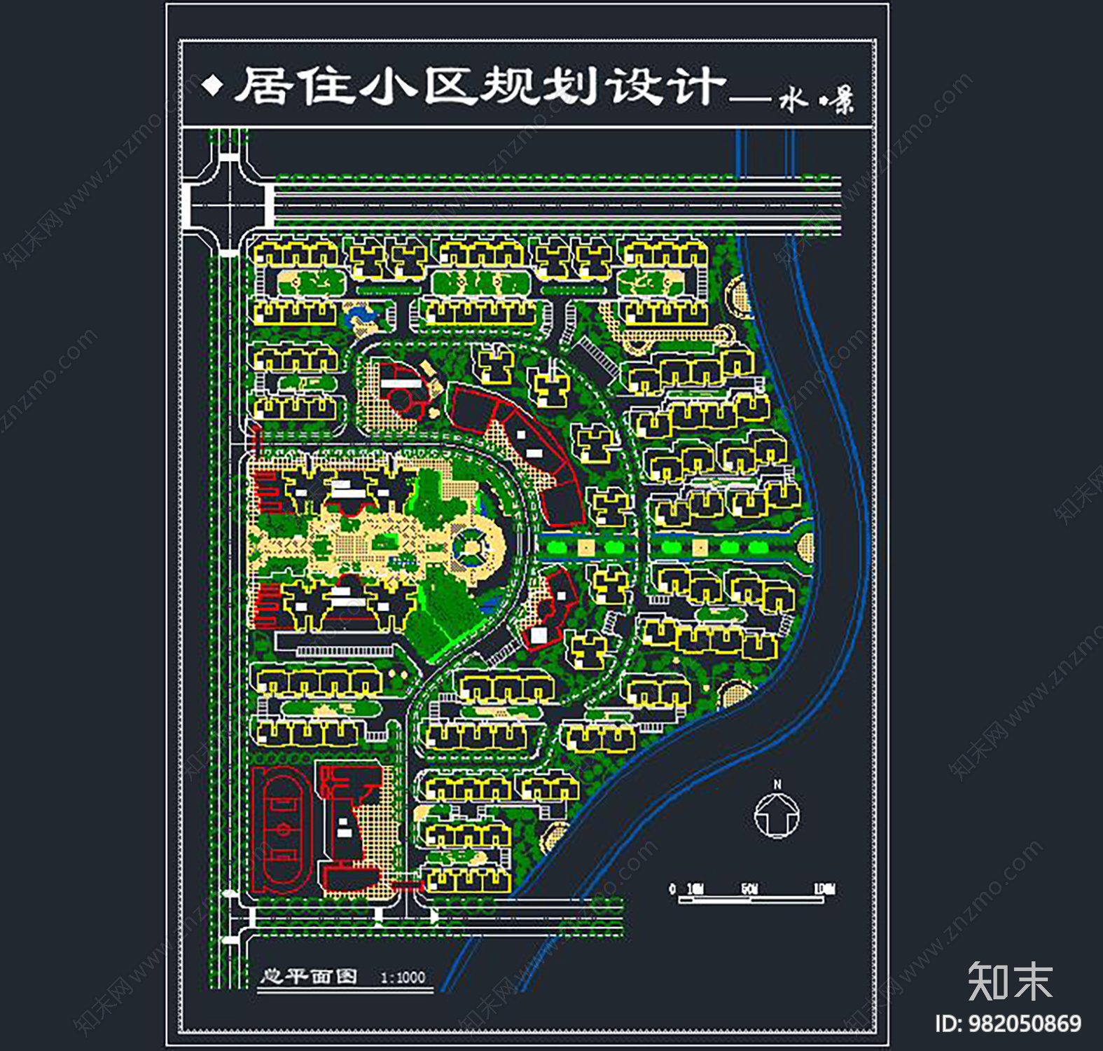 某居住小区规划设计图施工图下载【ID:982050869】