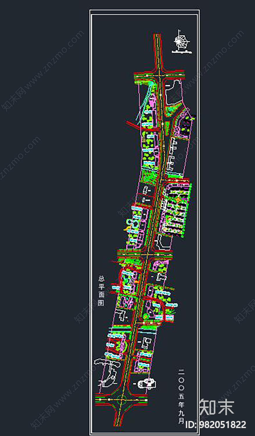 某路沿街概念规划cad施工图下载【ID:982051822】