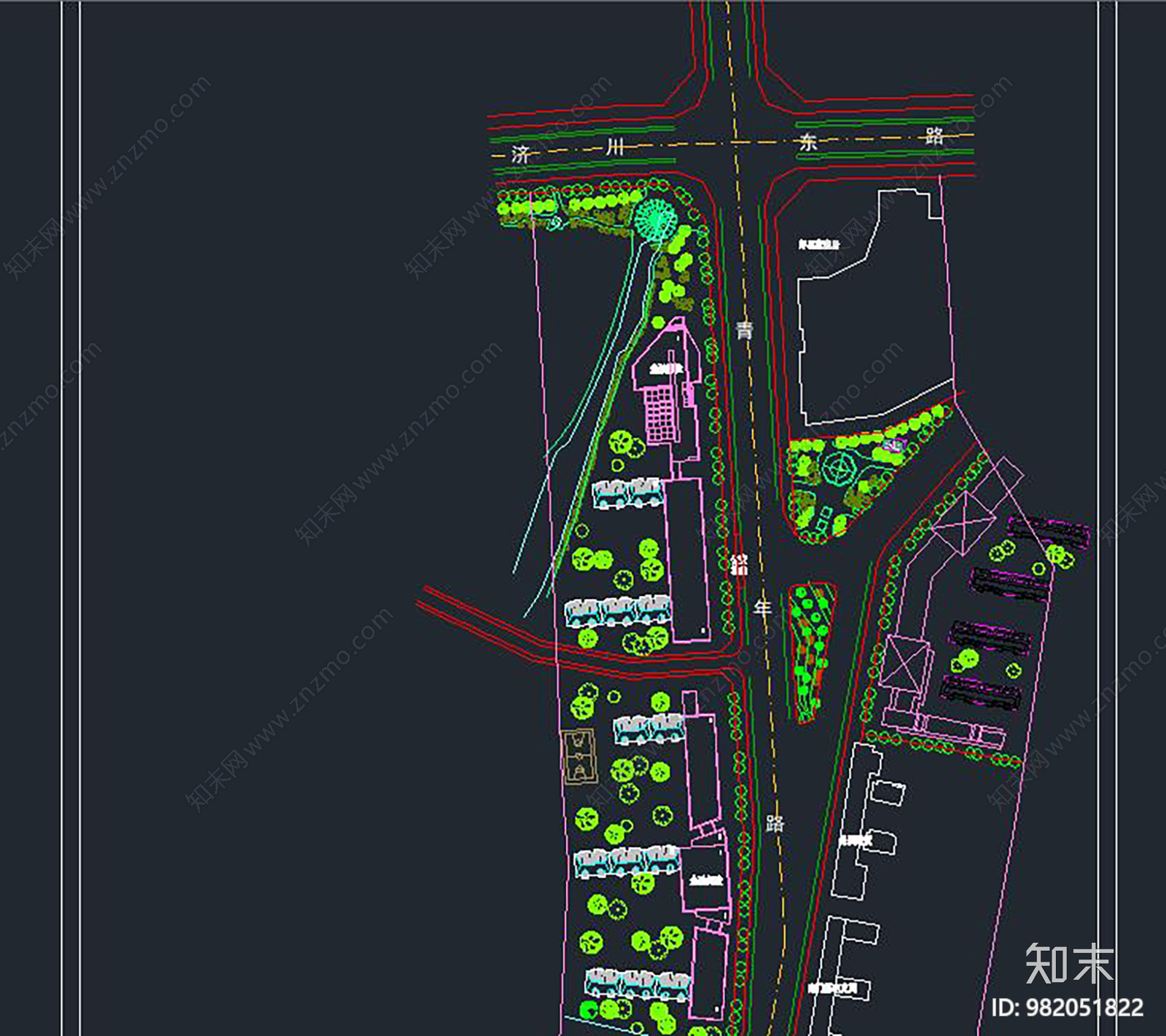 某路沿街概念规划cad施工图下载【ID:982051822】