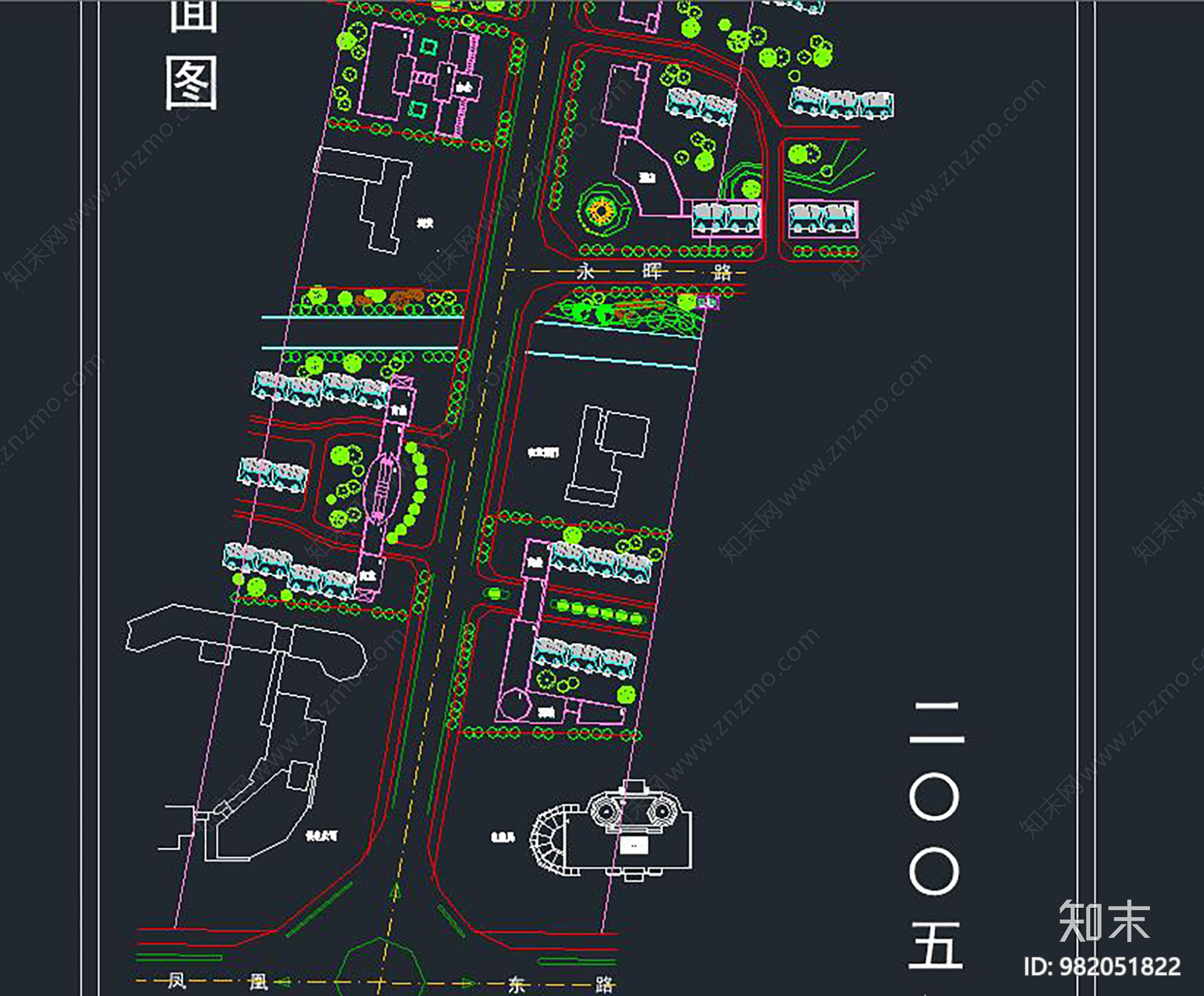 某路沿街概念规划cad施工图下载【ID:982051822】