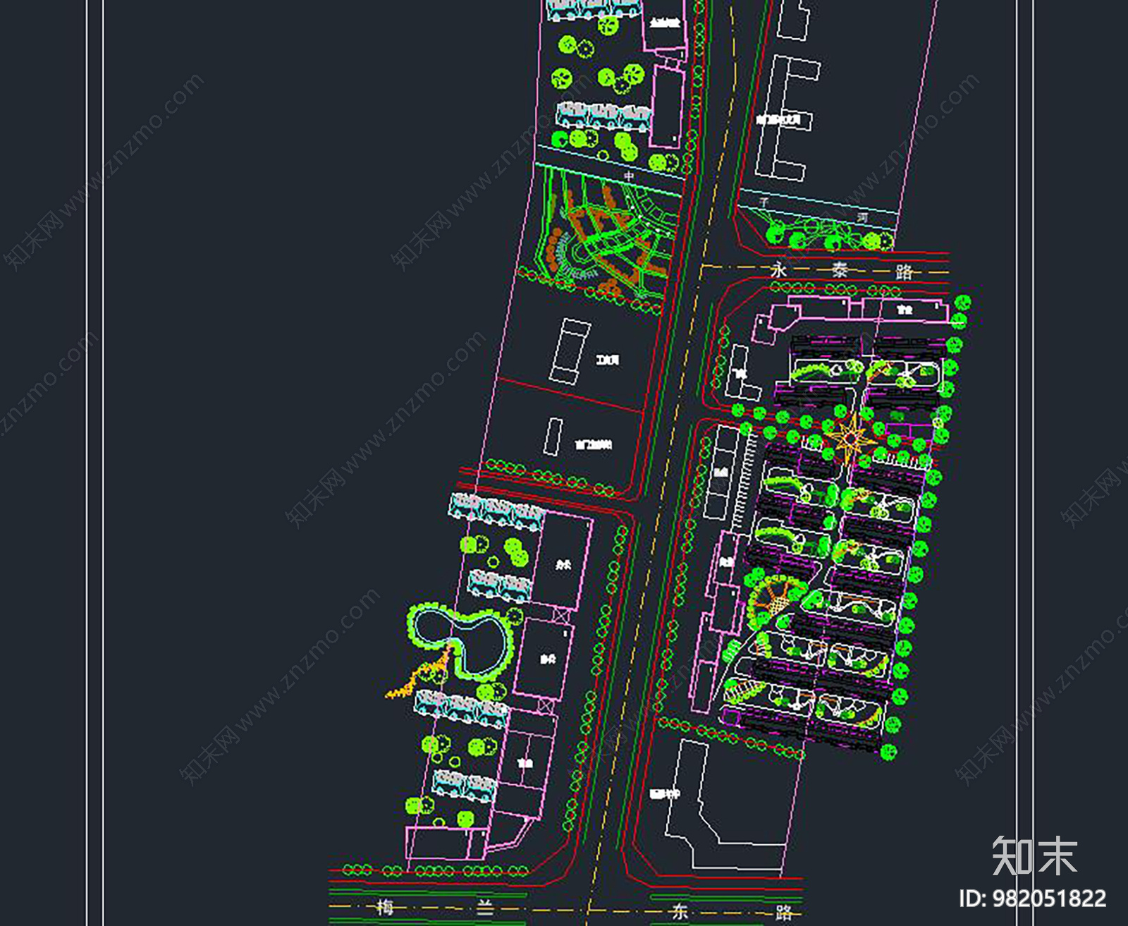 某路沿街概念规划cad施工图下载【ID:982051822】