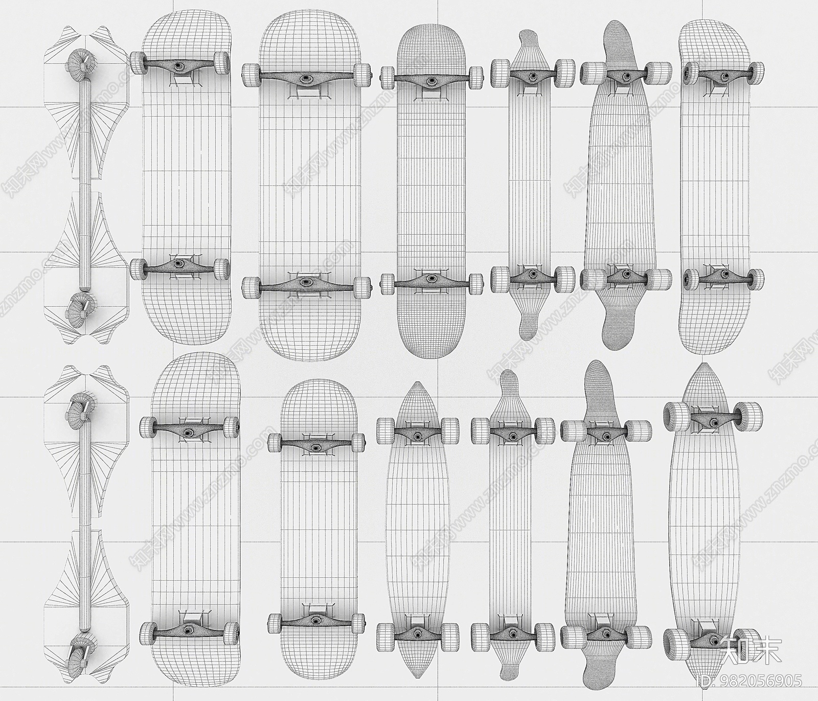 现代滑板3D模型下载【ID:982056905】