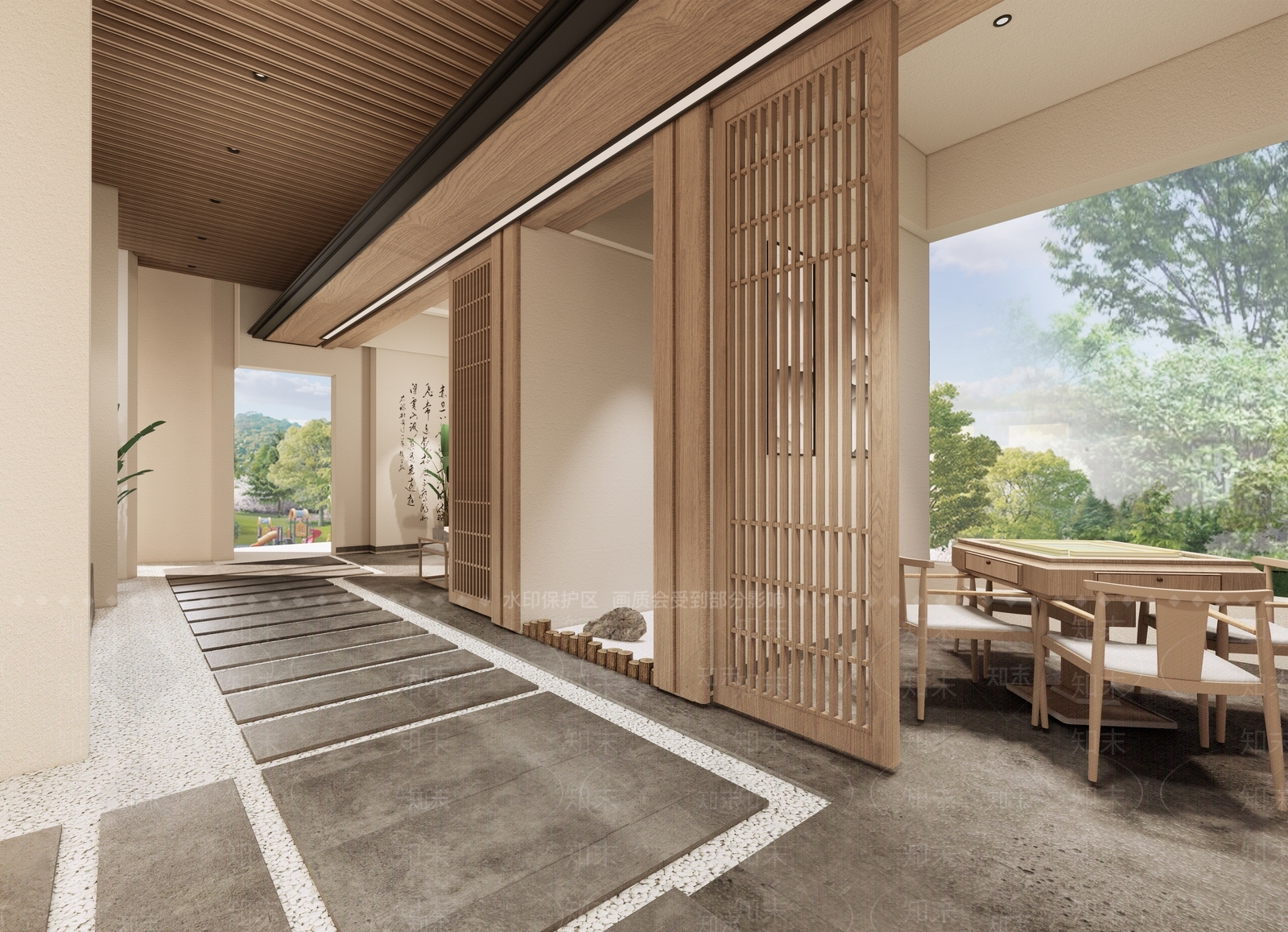 新中式休闲娱乐空间SU模型下载【ID:582263484】