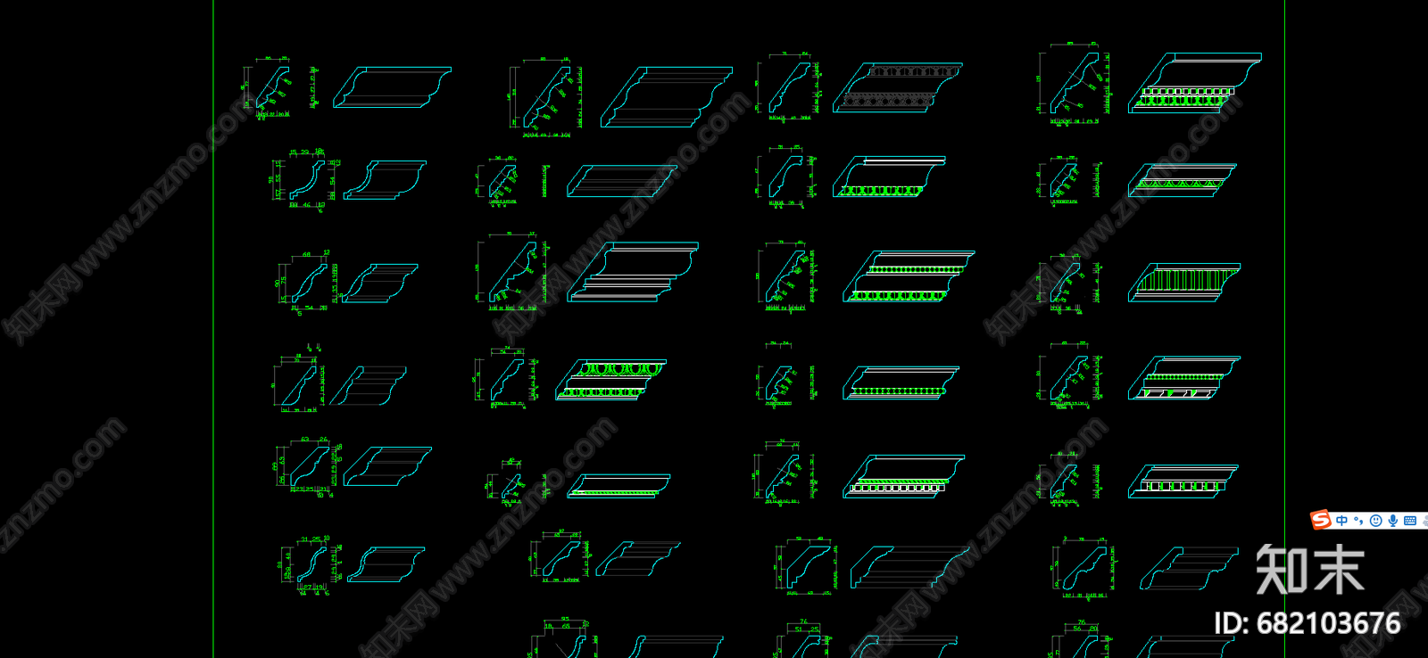 CAD各种线条图库cad施工图下载【ID:682103676】