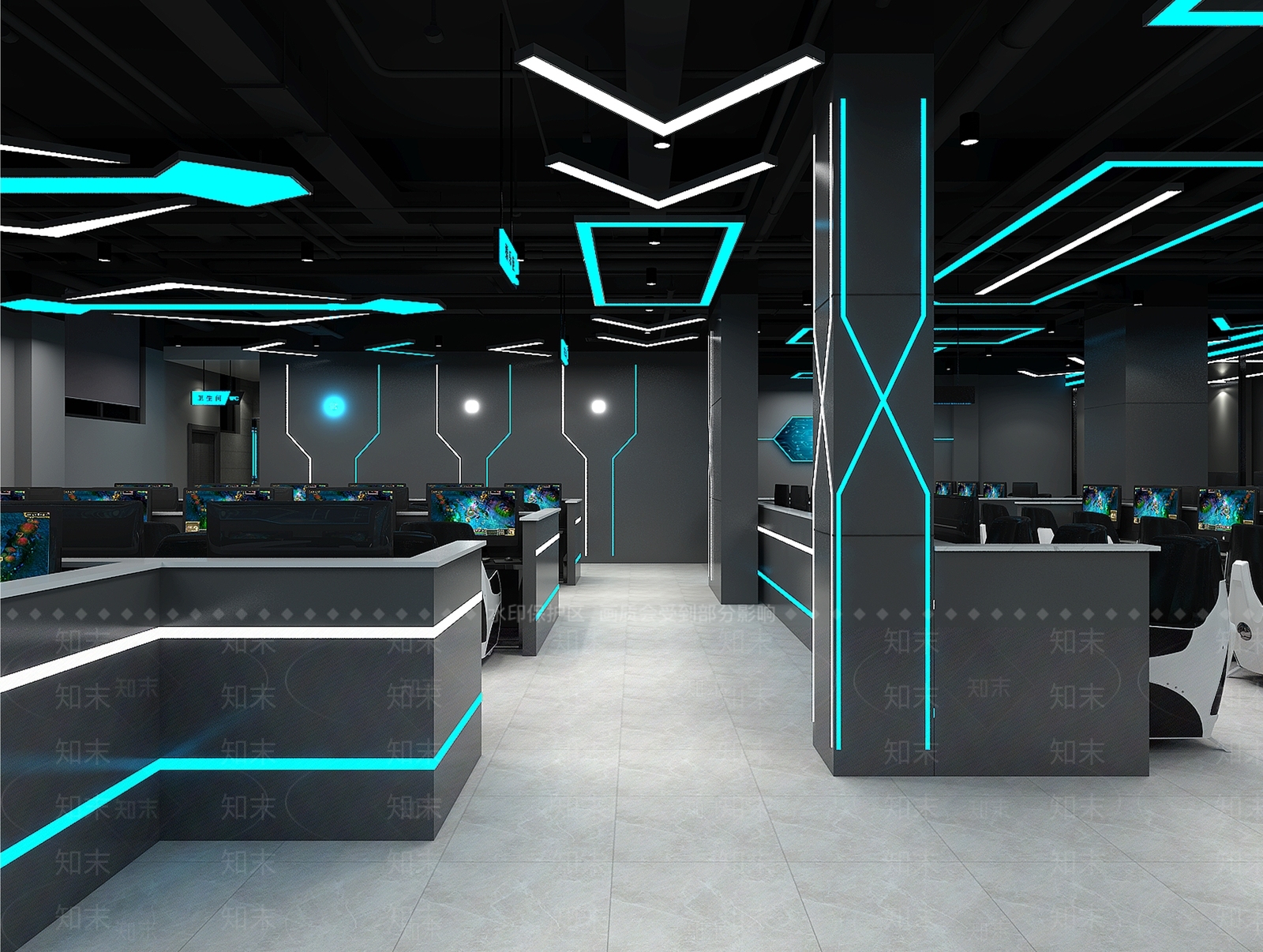 工业风网咖3D模型下载【ID:982105250】