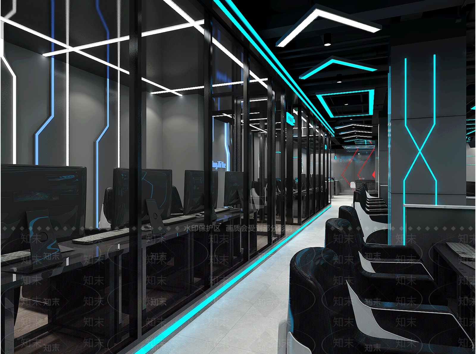 工业风网咖3D模型下载【ID:982105250】