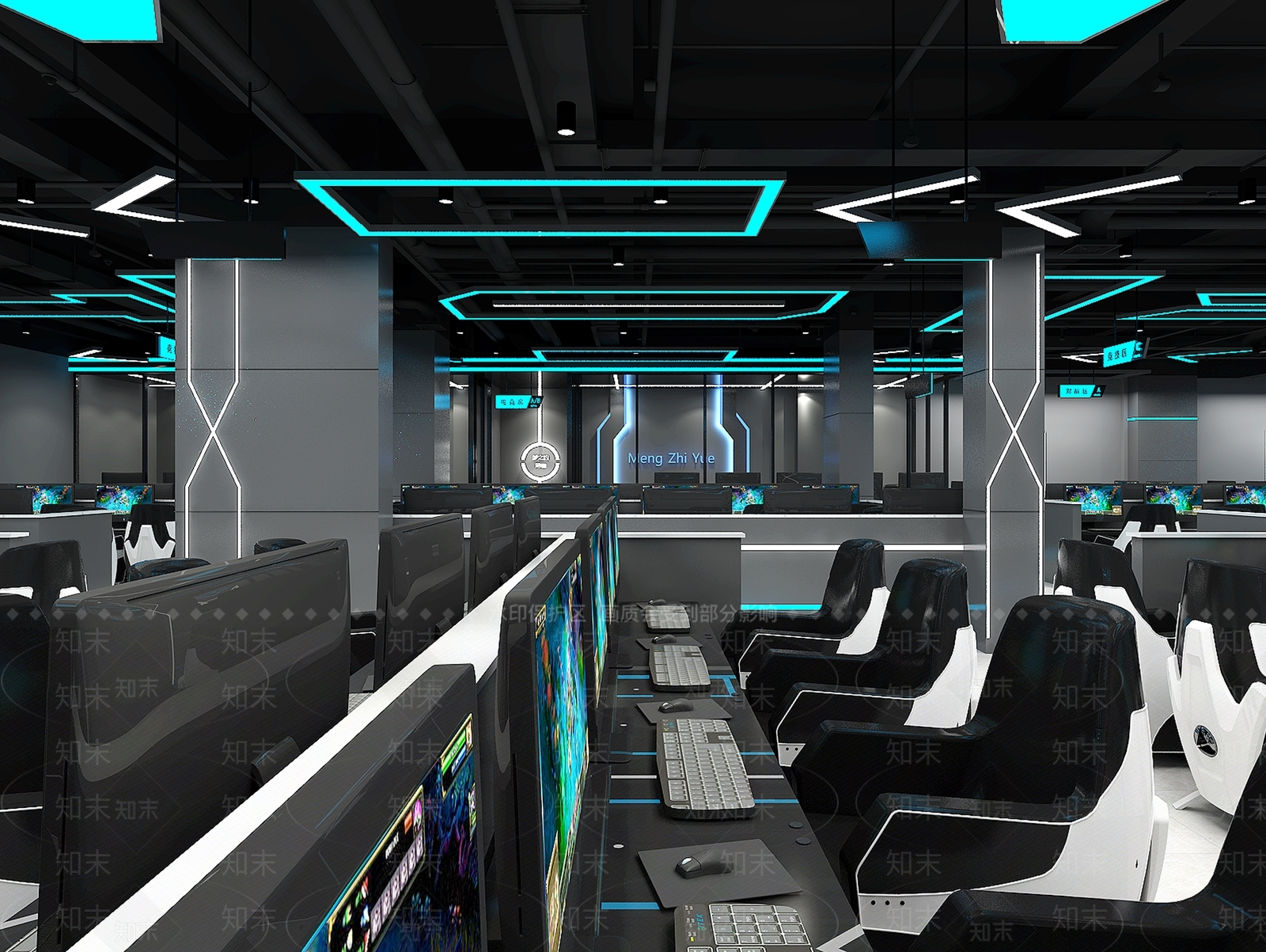 工业风网咖3D模型下载【ID:982105250】