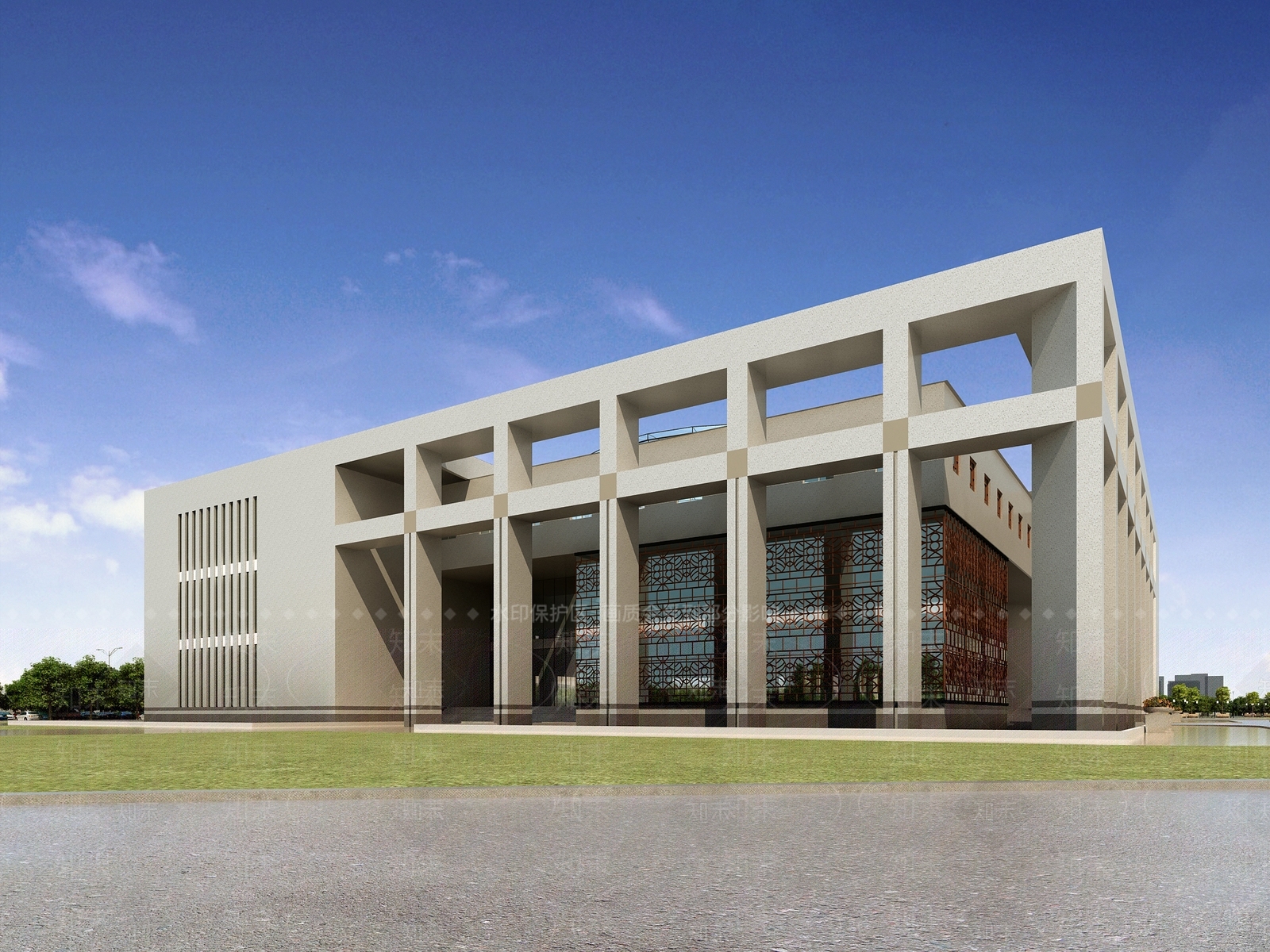 现代展厅外观3D模型下载【ID:482126945】